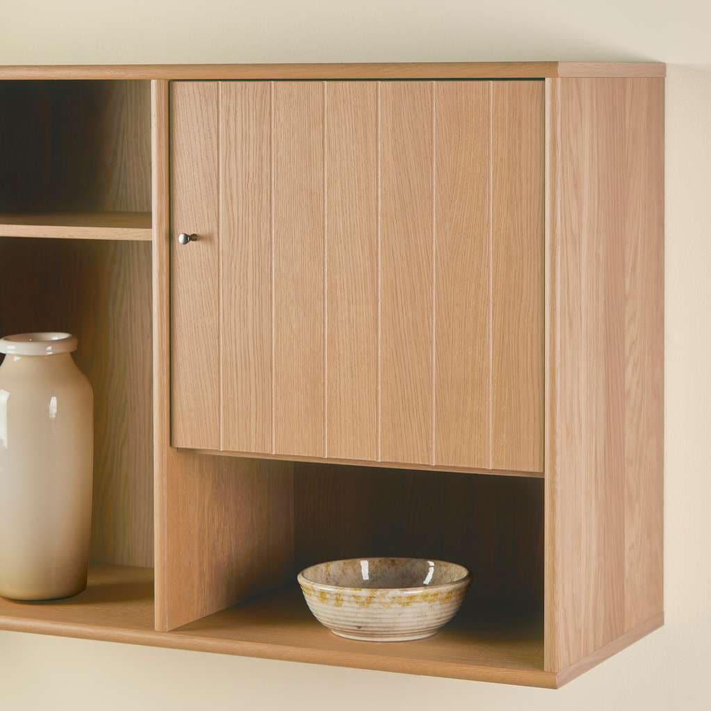 Hammel Furniture Sideboard »Mistral, Hochwertig Hängeregal, Wandregal, mit gerillteTür H: 38 cm«, und 2 verstellbare Einlegeböden, B: 61 cm, anpassungsbar Designmöbel