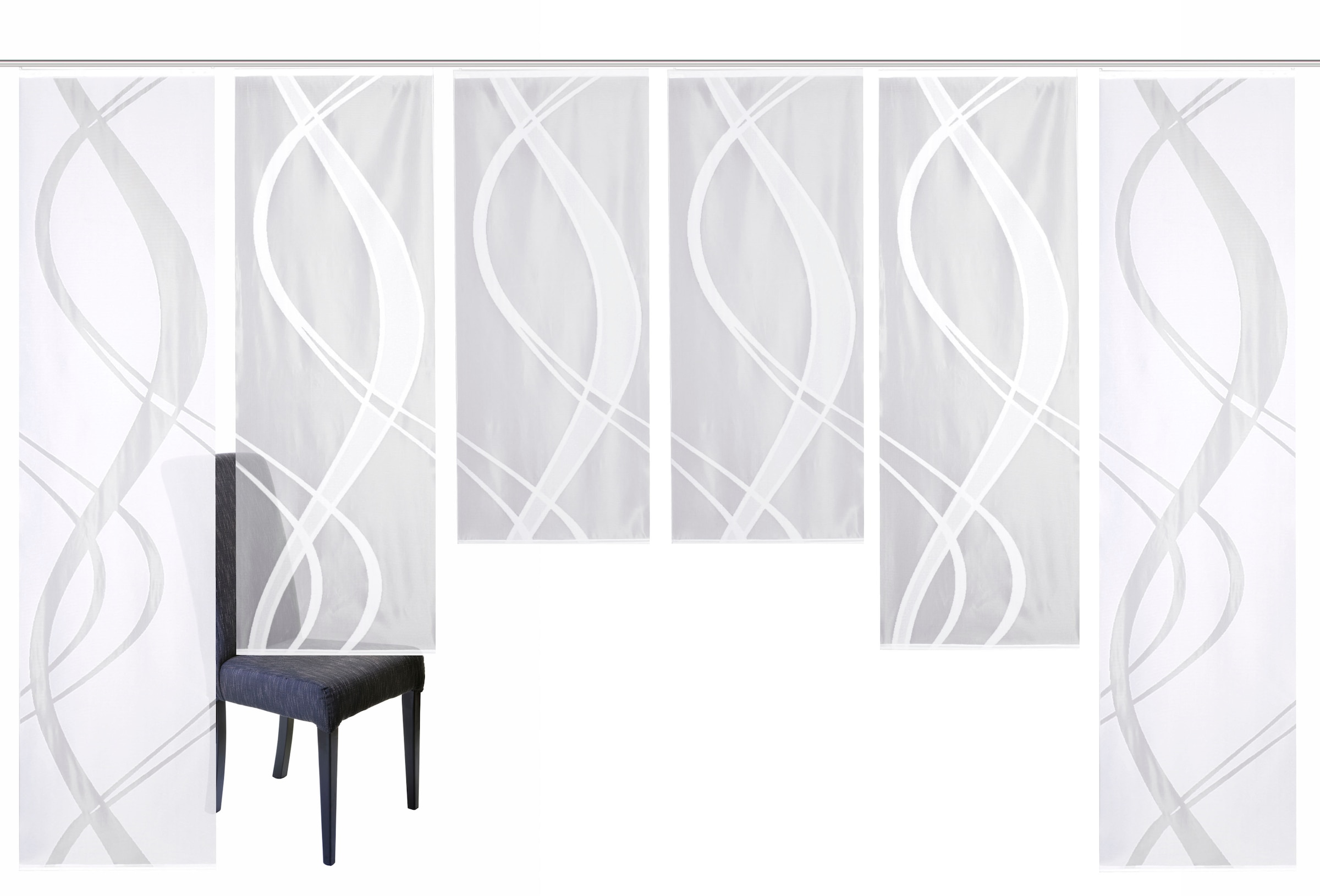 HOME WOHNIDEEN Schiebegardine "TIBASI" Paneelwagen 6 Stk. tlg. halbtranspar günstig online kaufen