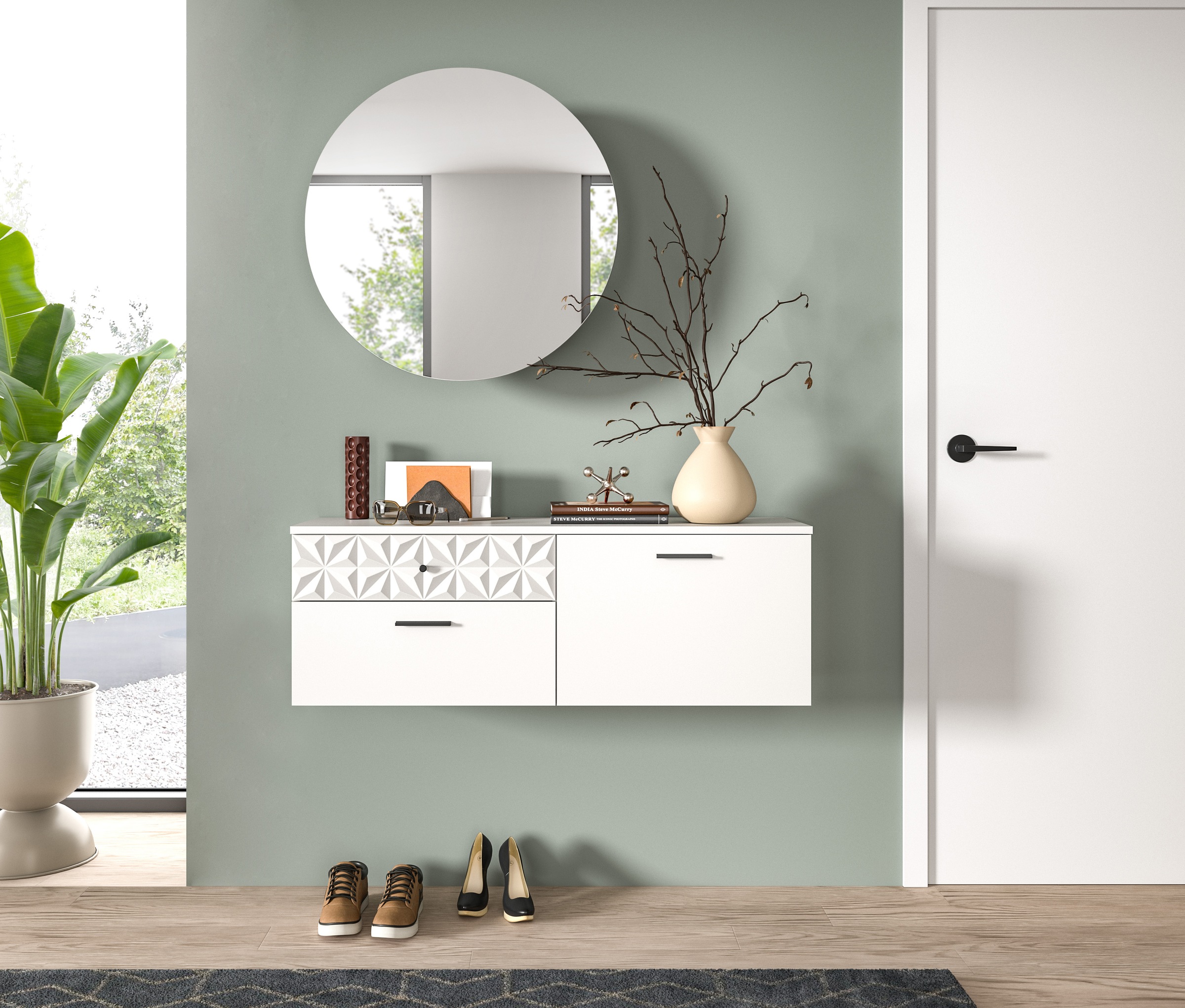 Home affaire Garderoben-Set "VICENZA, 2-tlg., mit foraler Ornamentabsetzung günstig online kaufen