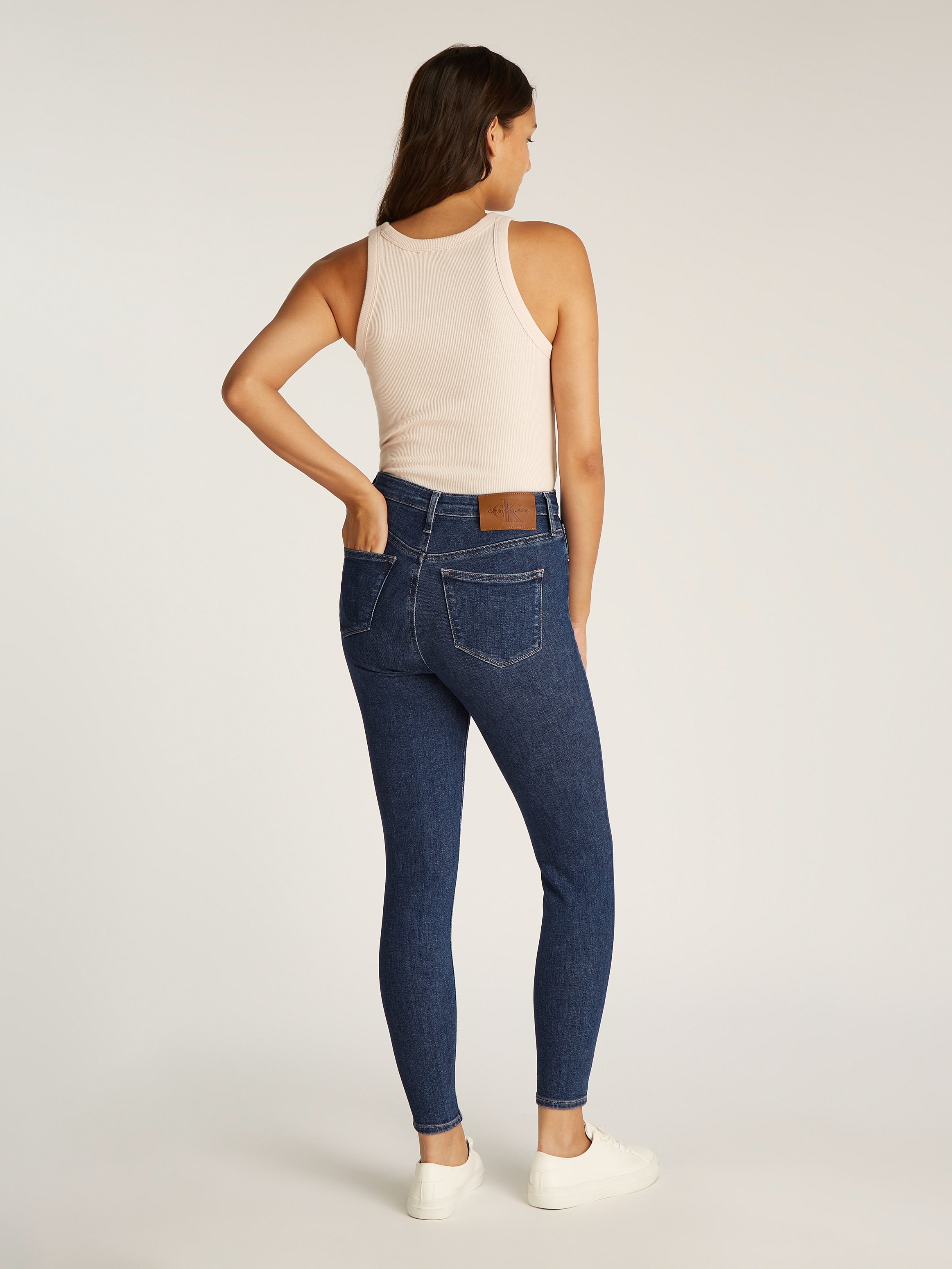 Calvin Klein Jeans Skinny-fit-Jeans »HIGH RISE SUPER SKINNY ANKLE«, in blauer Waschung