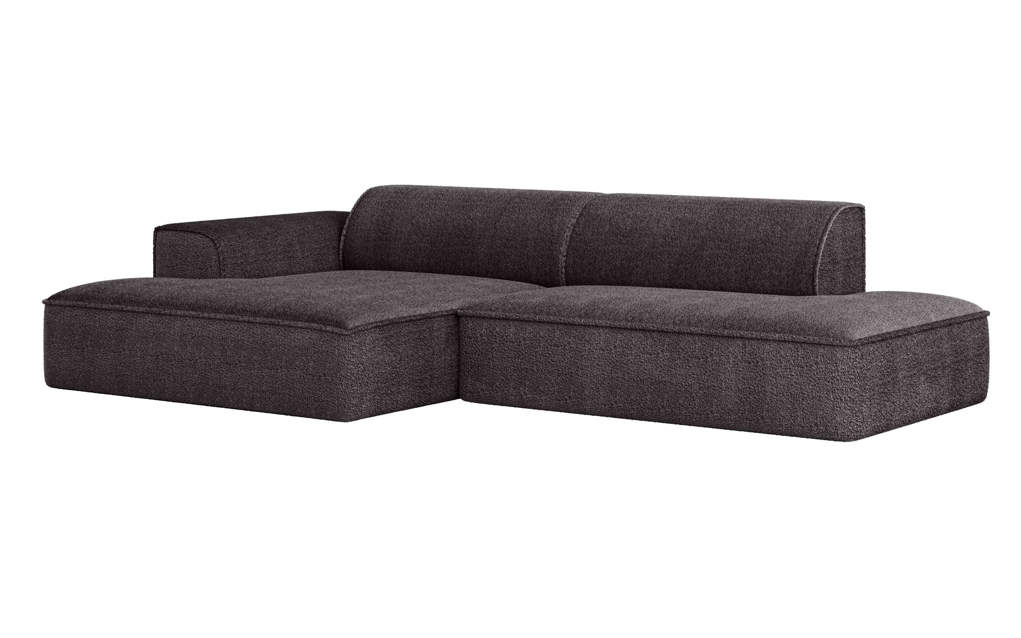 andas Ecksofa »TORSTAD mit Keder, moderne Optik, Polsterecke L-Form«, extra große Recamiere im loungigen Stil, in Bouclé und Cord