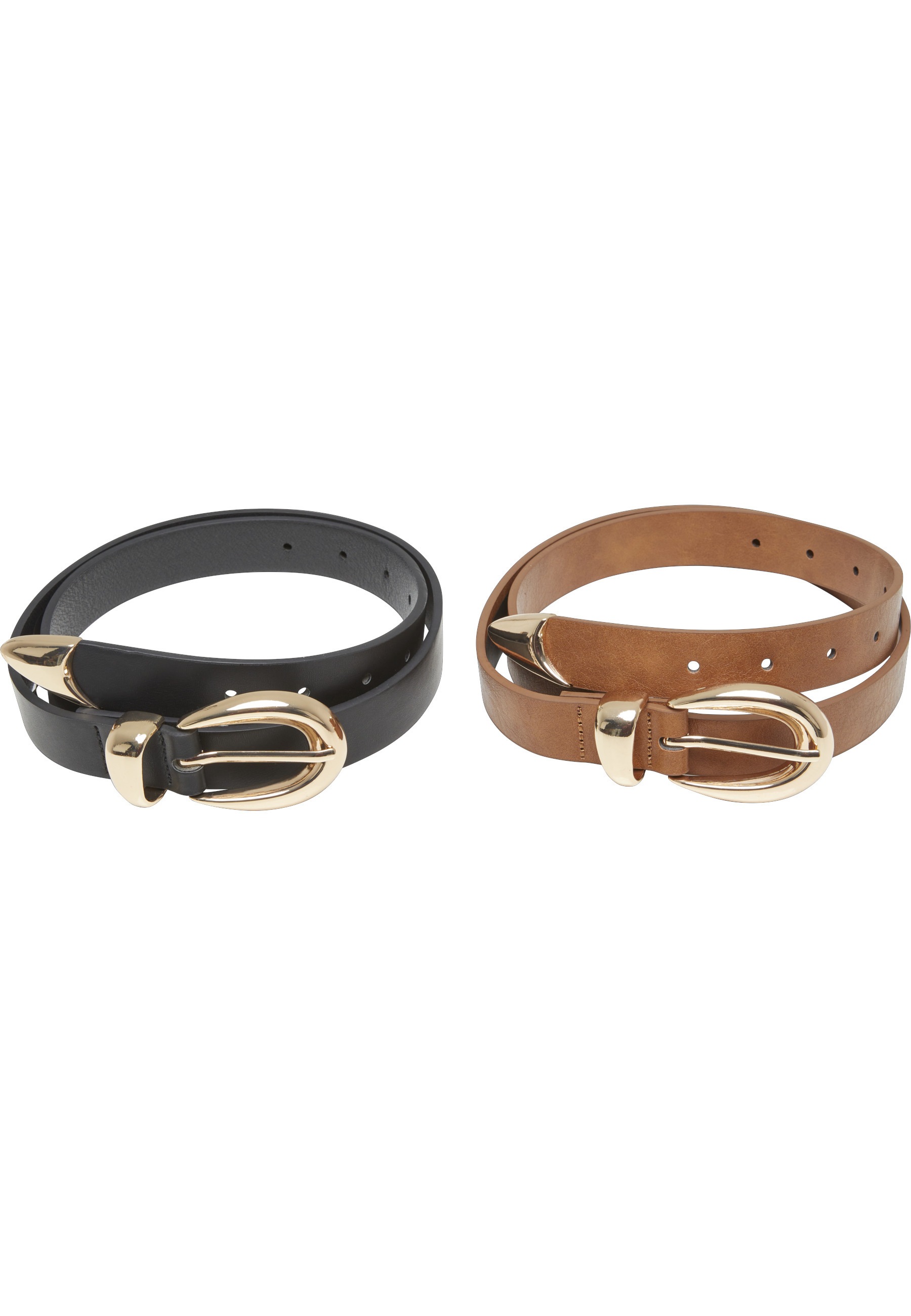 URBAN CLASSICS Synthetikgürtel »Urban Classics Chunky Buckle Loop Synthetic Leather Belt 2-Pack«