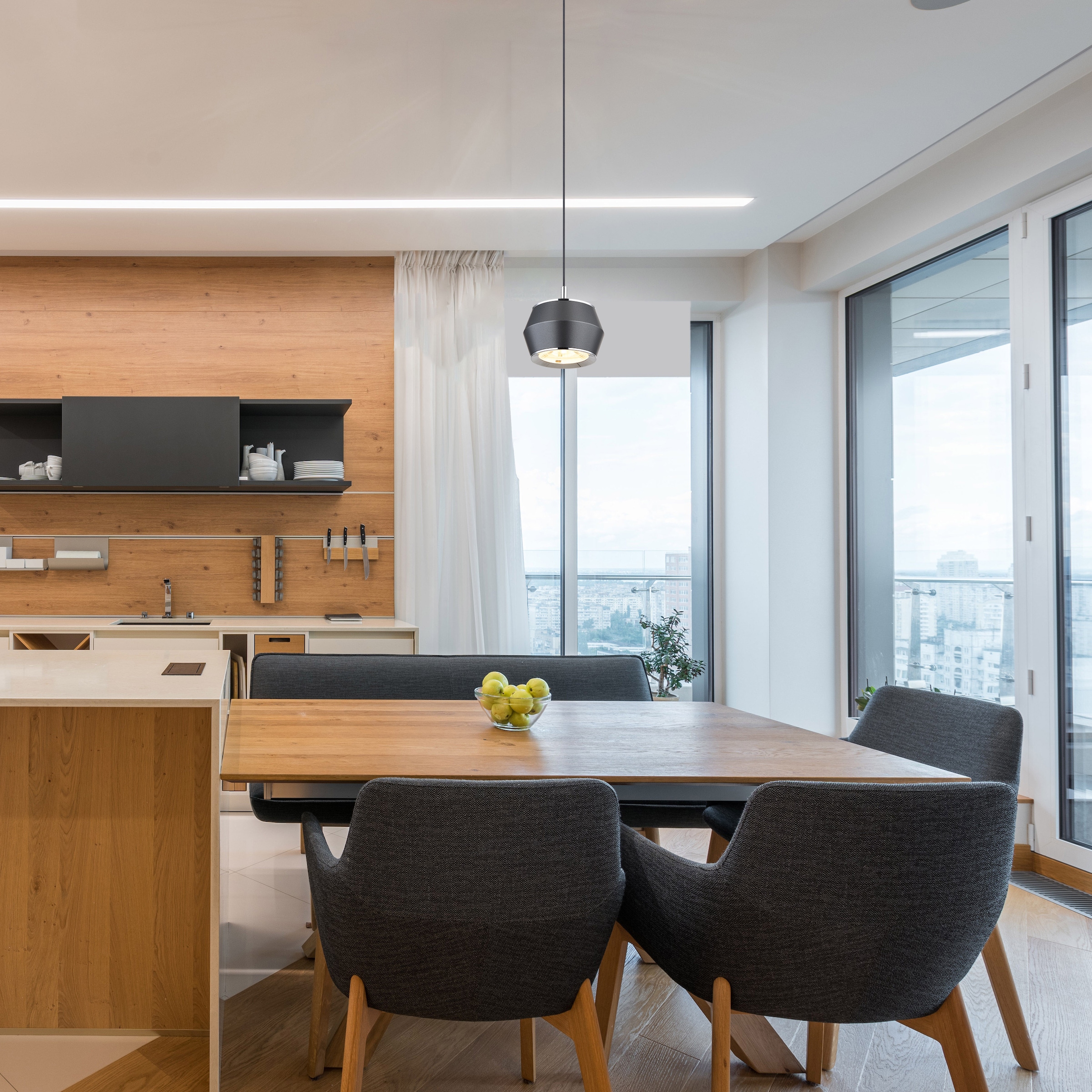 GLOBO LIGHTING LED Pendelleuchte »MARTHY«, Leuchtmittel LED-Modul | LED fest integriert, Hängeleuchte/Pendelleuchte/Esszimmer/Wohnzimmer/rund/höhenverstellbar