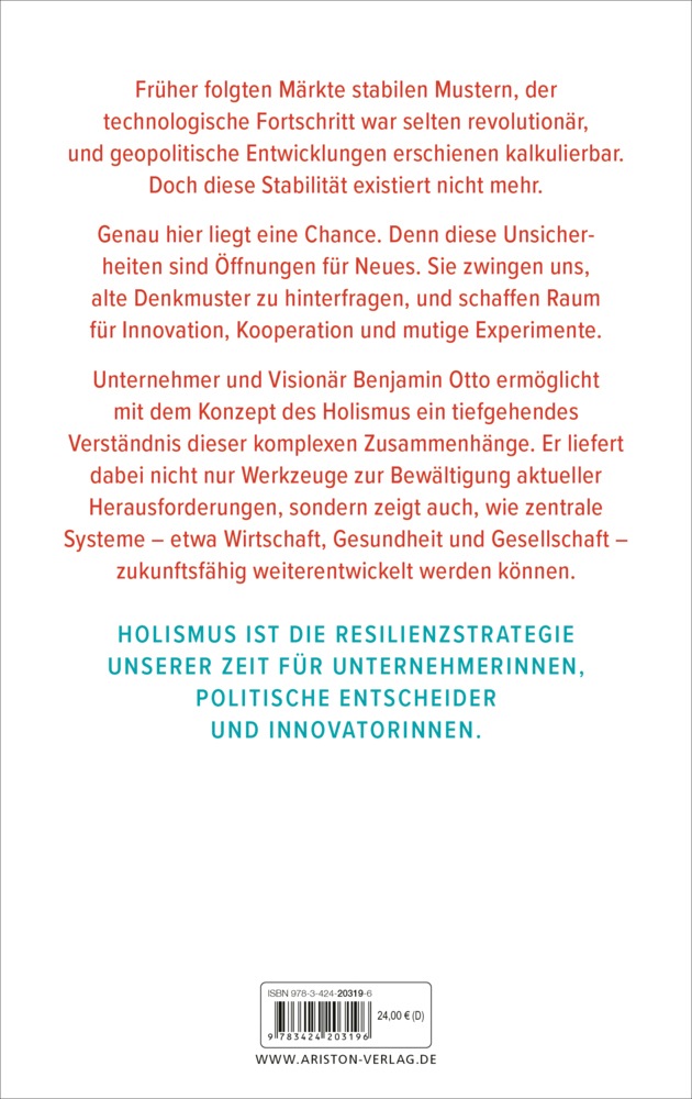 ARISTON Sachbuch »Holismus« Benjamin Otto, Auslieferung erfolgt ab 25.03.2026