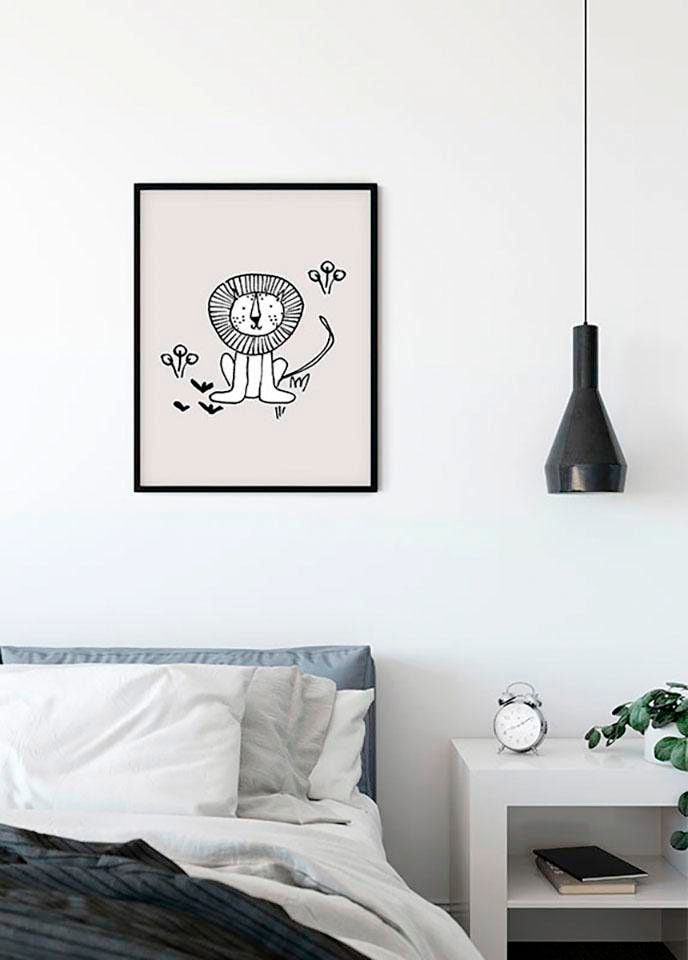 Komar Poster "Scribble Lion", Tiere, (1 St.), Kinderzimmer, Schlafzimmer, Wohnzimmer