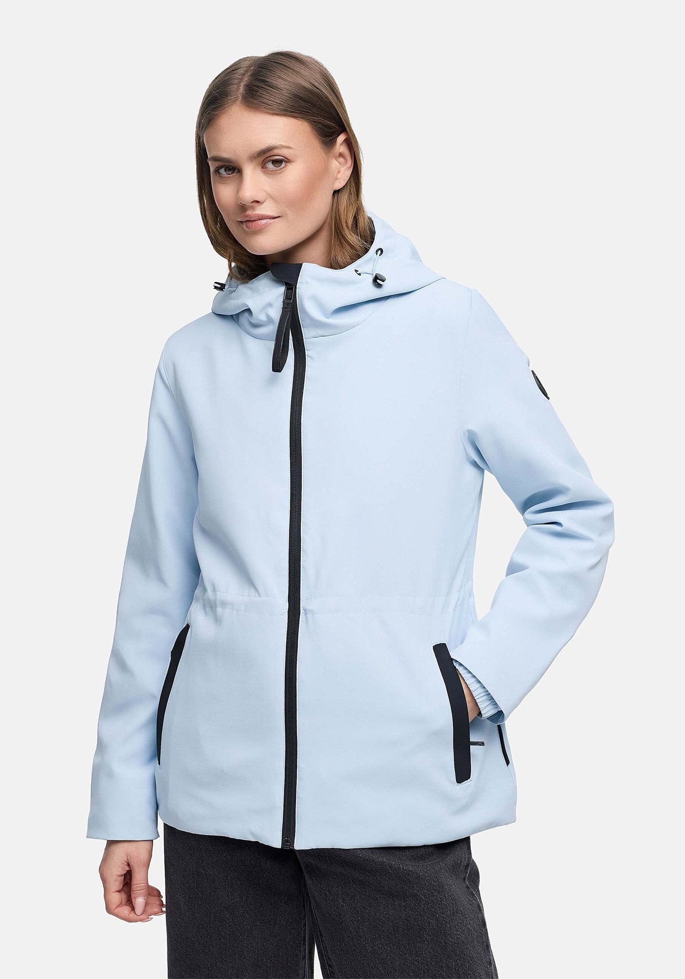 Marikoo Outdoorjacke "Katzilein" Leichte Übergangsjacke mit Kapuze und Kordelzug