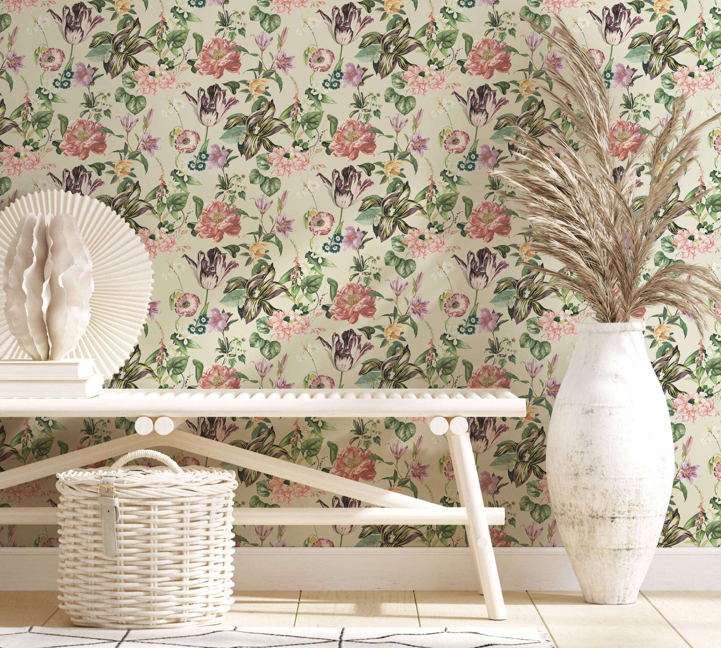 Marburg Vliestapete »Tapete Floral Leaf«, floral, moderne Vliestapete für Wohnzimmer Schlafzimmer Küche