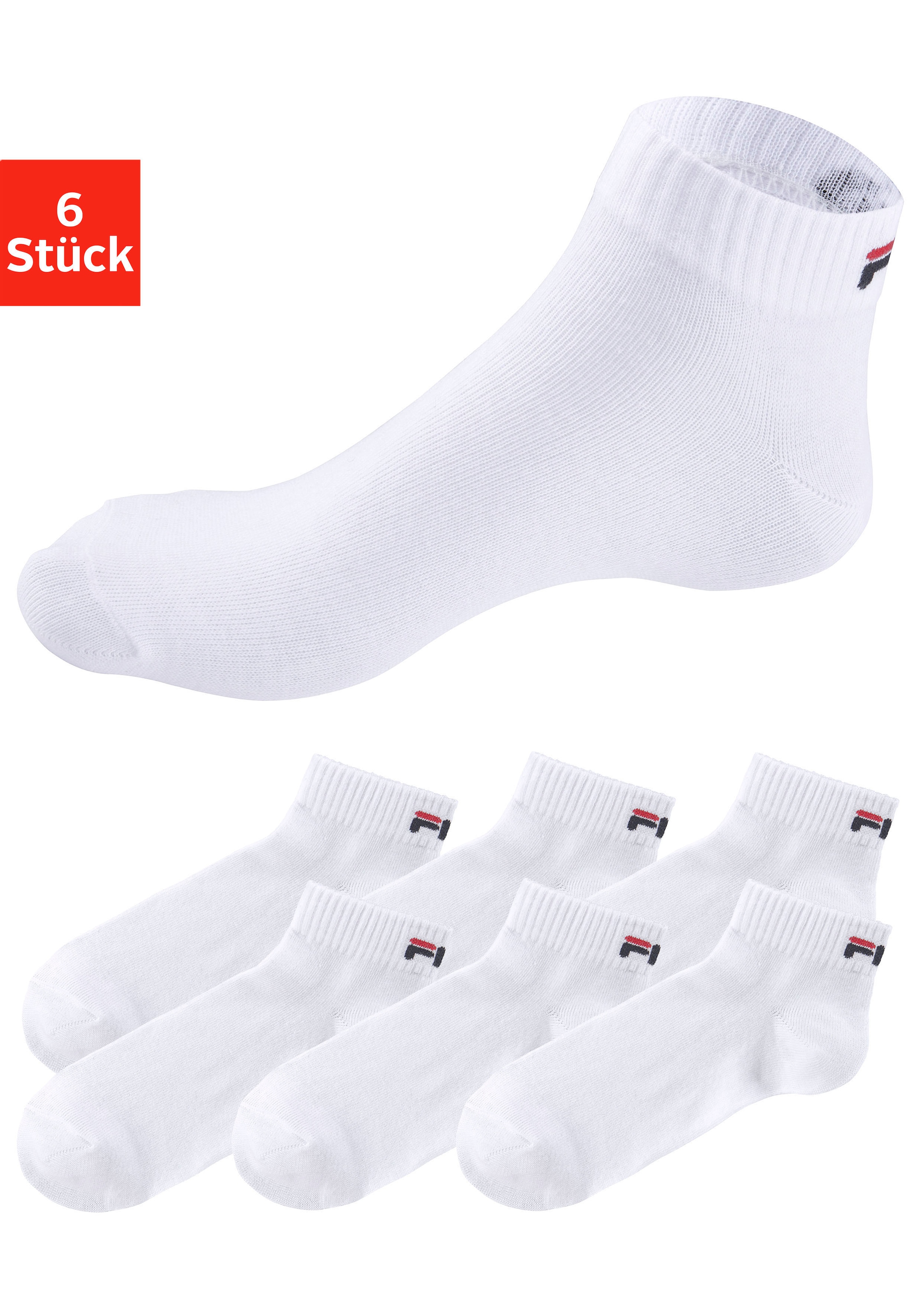 Fila Kurzsocken, (6er Pack), mit eingestricktem Logo