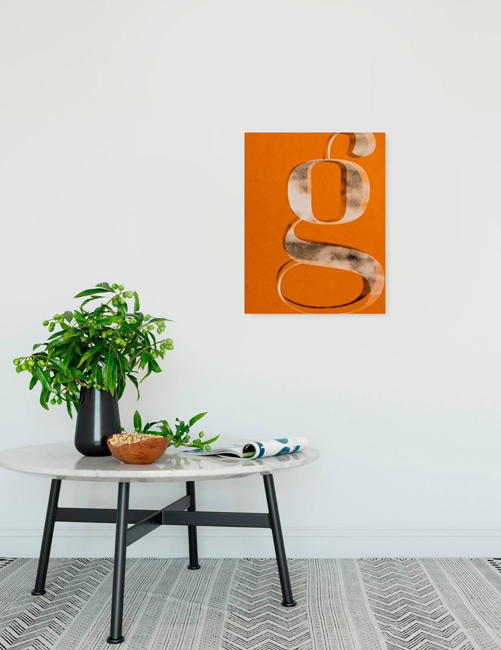 Komar Leinwandbild "Typo G wie Gustav - Größe 30 x 40 cm" Natur 1 Stk. tlg. günstig online kaufen