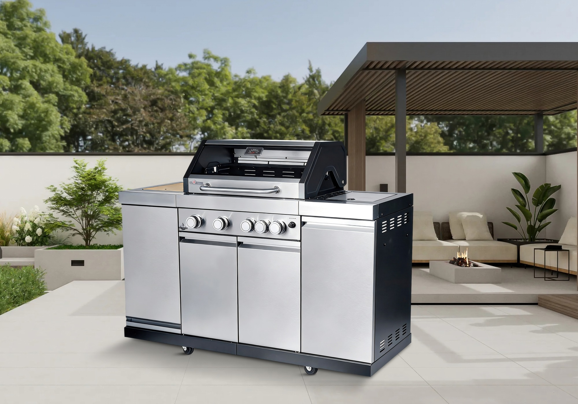 El Fuego Kombigrill »Augusta« 17 kW Gesamtleistung, auch als Holzkohlegrill verwendbar