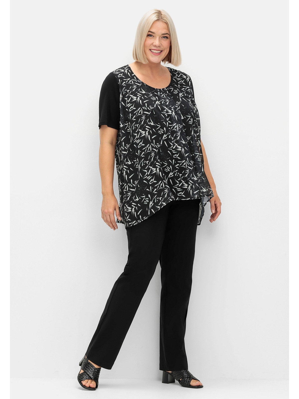 Sheego Blusenshirt »Große Größen«, aus Jersey und Chiffon