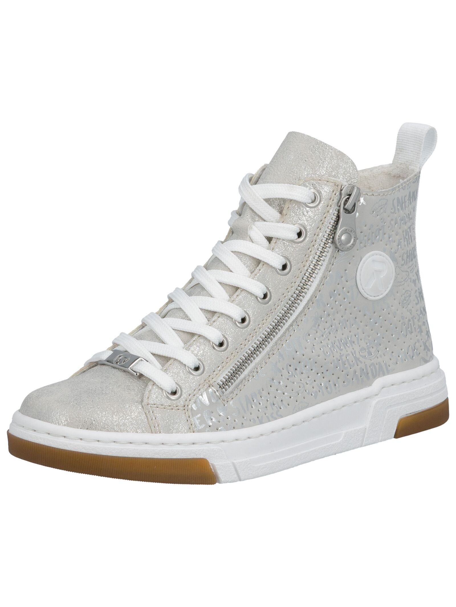RIEKER Damen Sneaker "Rieker Sneaker Lederimitat", Gr. 36silber, Lederimitat, Schuhe