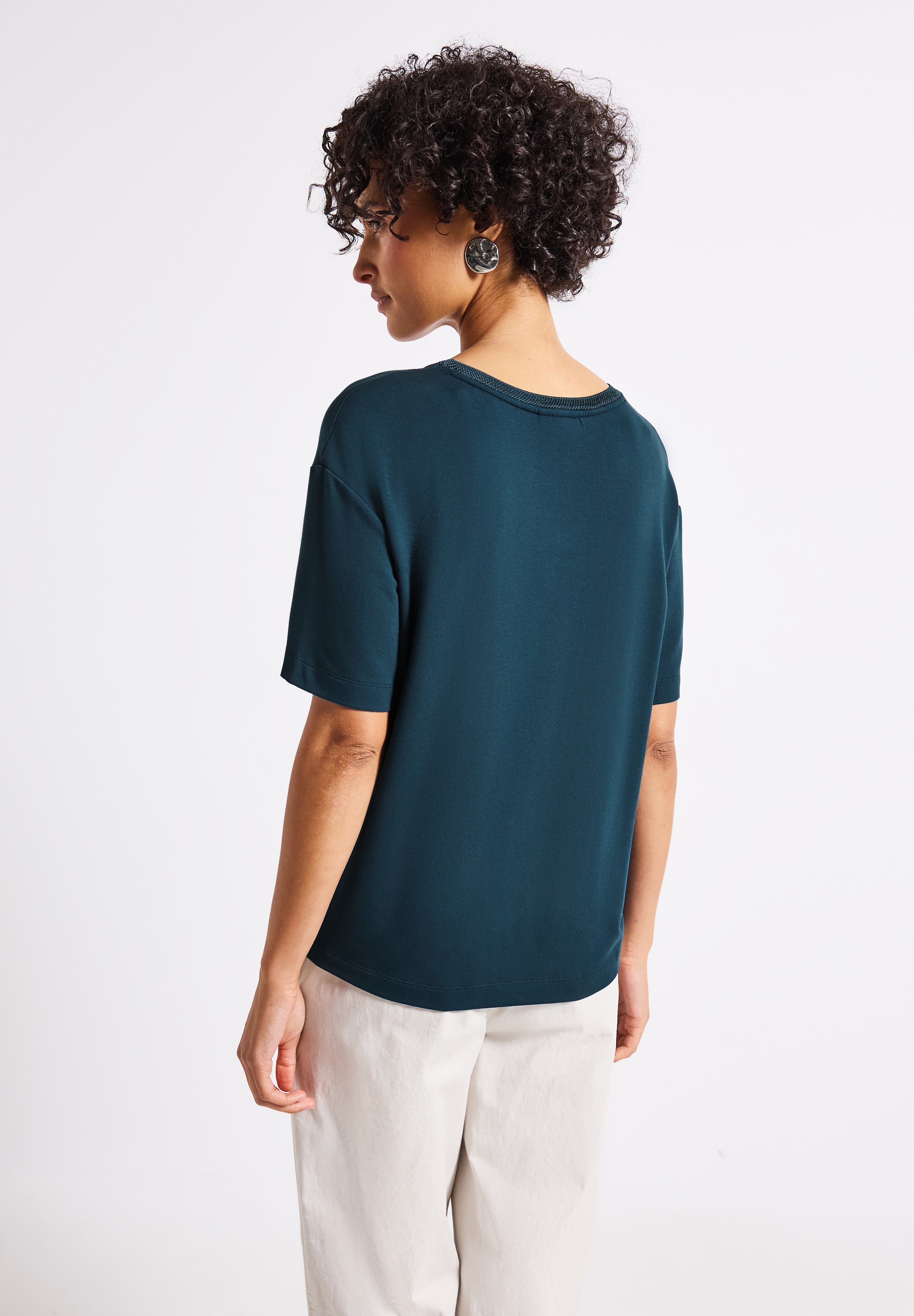 STREET ONE T-Shirt, aus elastischem Materialmix günstig online kaufen