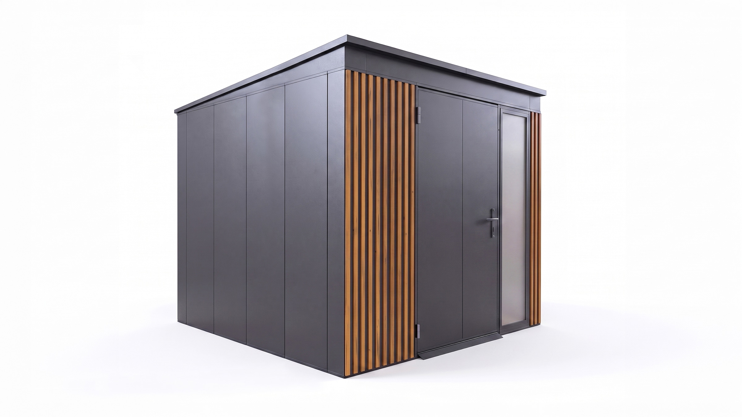 weka Gerätehaus »Gary Gr. 6, aus Metall mit Holzoptik, anthrazit« aus pulverbeschichtetem, verzinktem Stahl