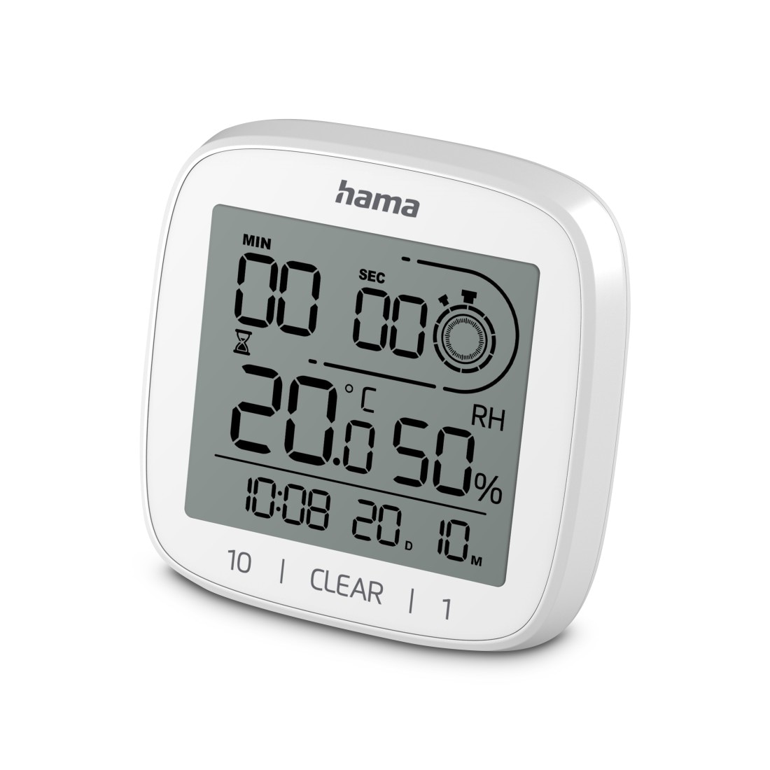 Hama Badezimmeruhr »Digitale Uhr "Zypern", spitzwassergeschützt, Weiß«, mit Saugnapf, zum Stellen und Hängen