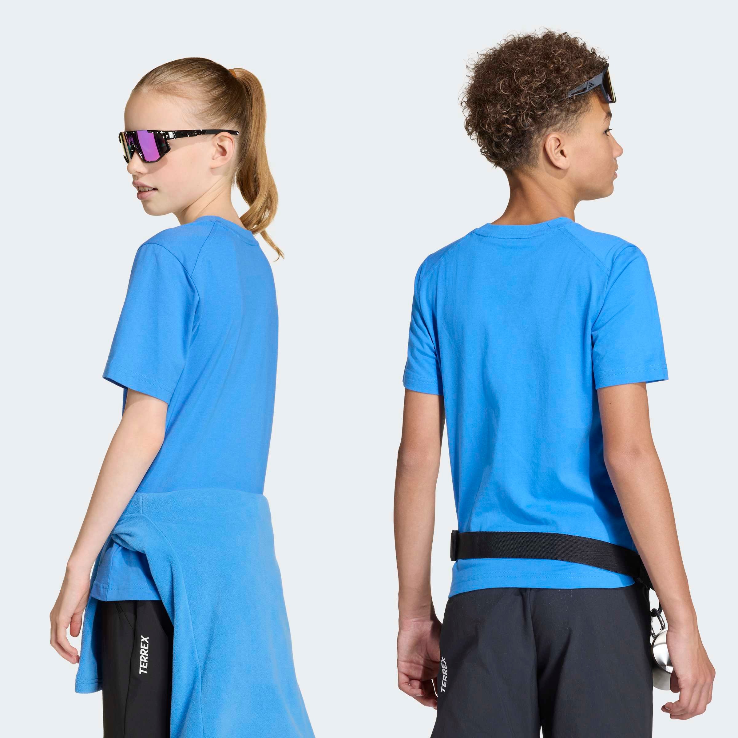 adidas TERREX Funktionsshirt »KIDS MULTI LOGO« für Kinder, mit Rundhalsausschnitt, ohne Verschluss, aus Baumwolle