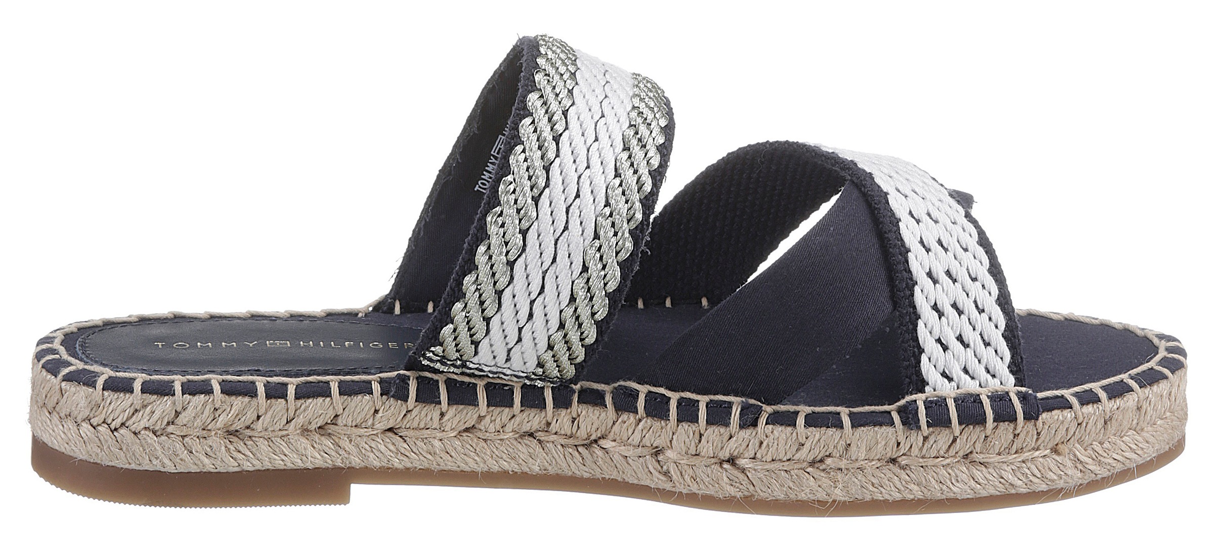 Tommy Hilfiger Pantolette »GOLDEN WEBBING SANDAL« mit markanten Ziernähten TX10525