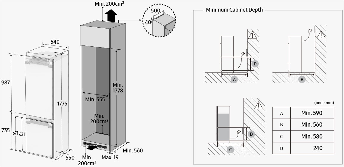 Samsung Einbaukühlgefrierkombination BRB8OF »BRB80F26BDFO«, Twin Cooling Plusᵀᴹ ‑ Verlängert Frische und Geschmack