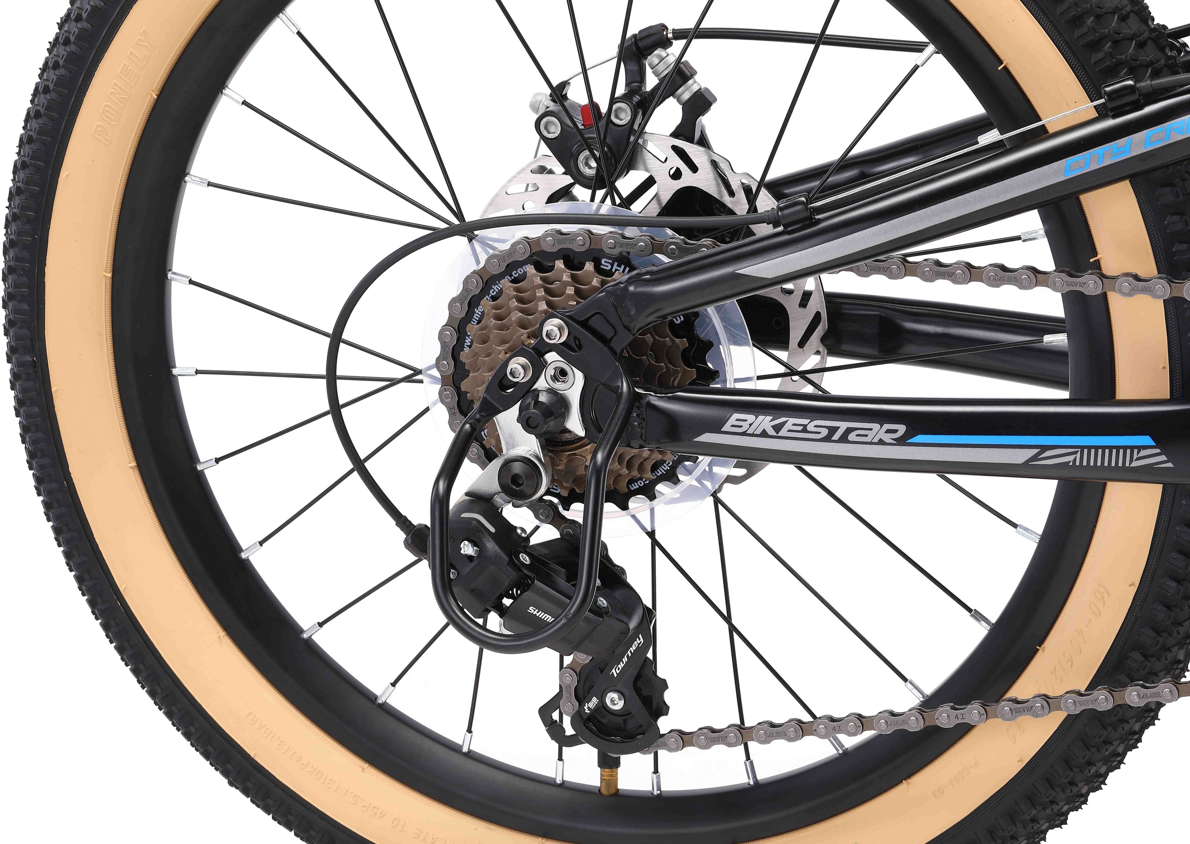 Bikestar Jugendfahrrad, 7 Gang, Shimano, RD-TY21 Schaltwerk, Kettenschaltung