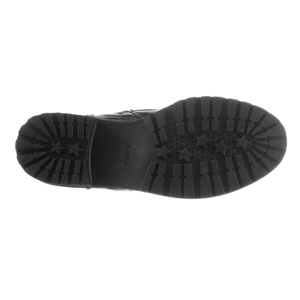 Schuhe Stiefeletten Geox Schnürstiefel »Hoara«, mit Innenreißverschluss schwarz