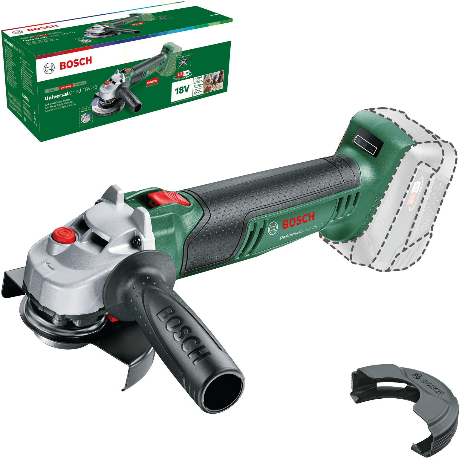 Bosch Home & Garden Akku-Winkelschleifer "UniversalGrind 18V-75 - 125mm solo", ohne Akku und Ladegerät