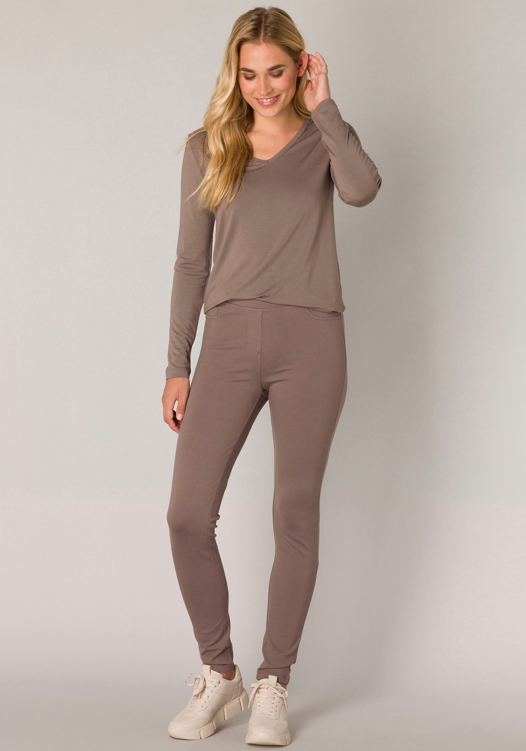 Base Level Treggings, mit elastischem Bund und Viskose günstig online kaufen