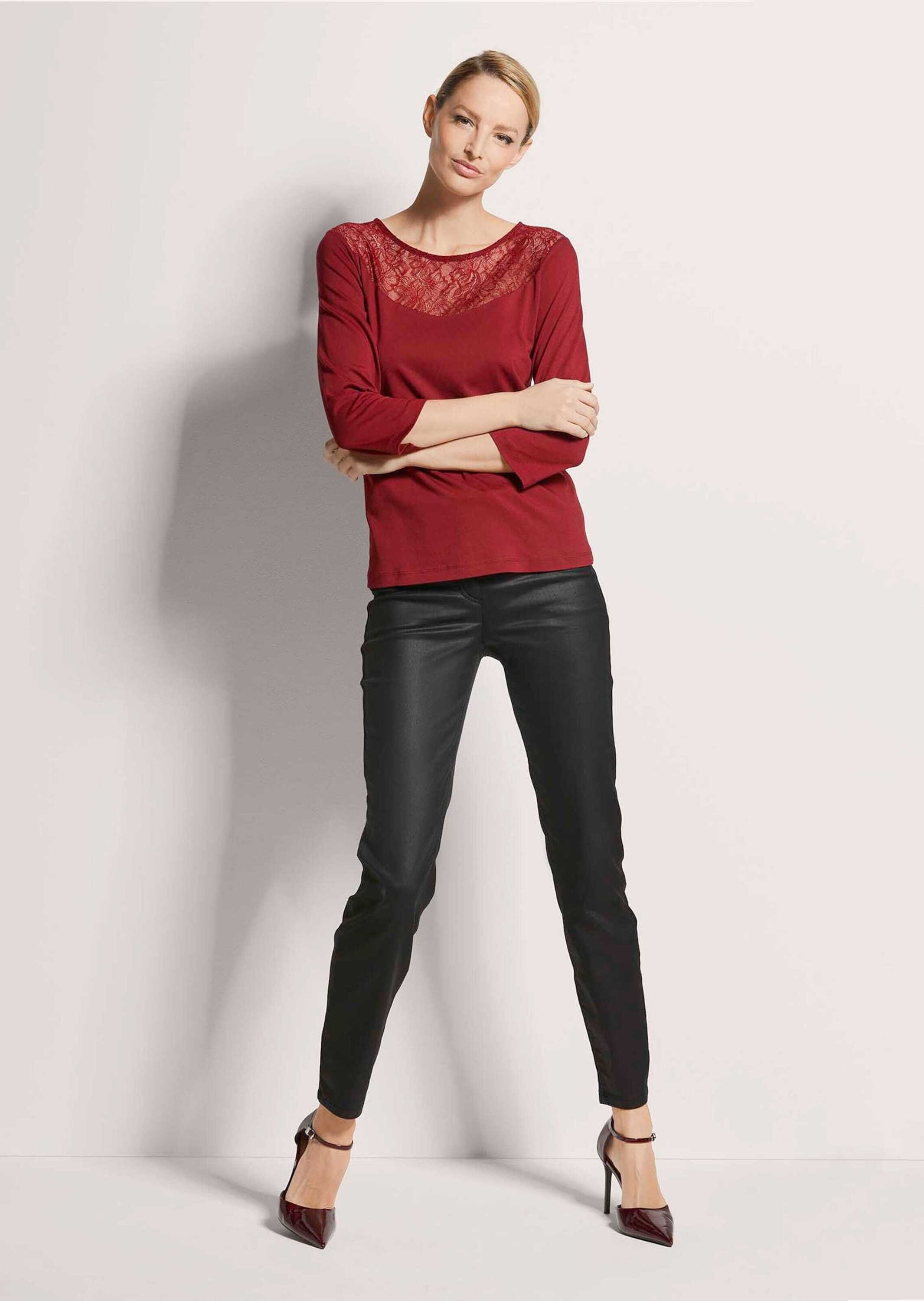 MADELEINE Kurzarmshirt "Shirt mit Spitze Rundhals-Shirt mit Spitze" günstig online kaufen