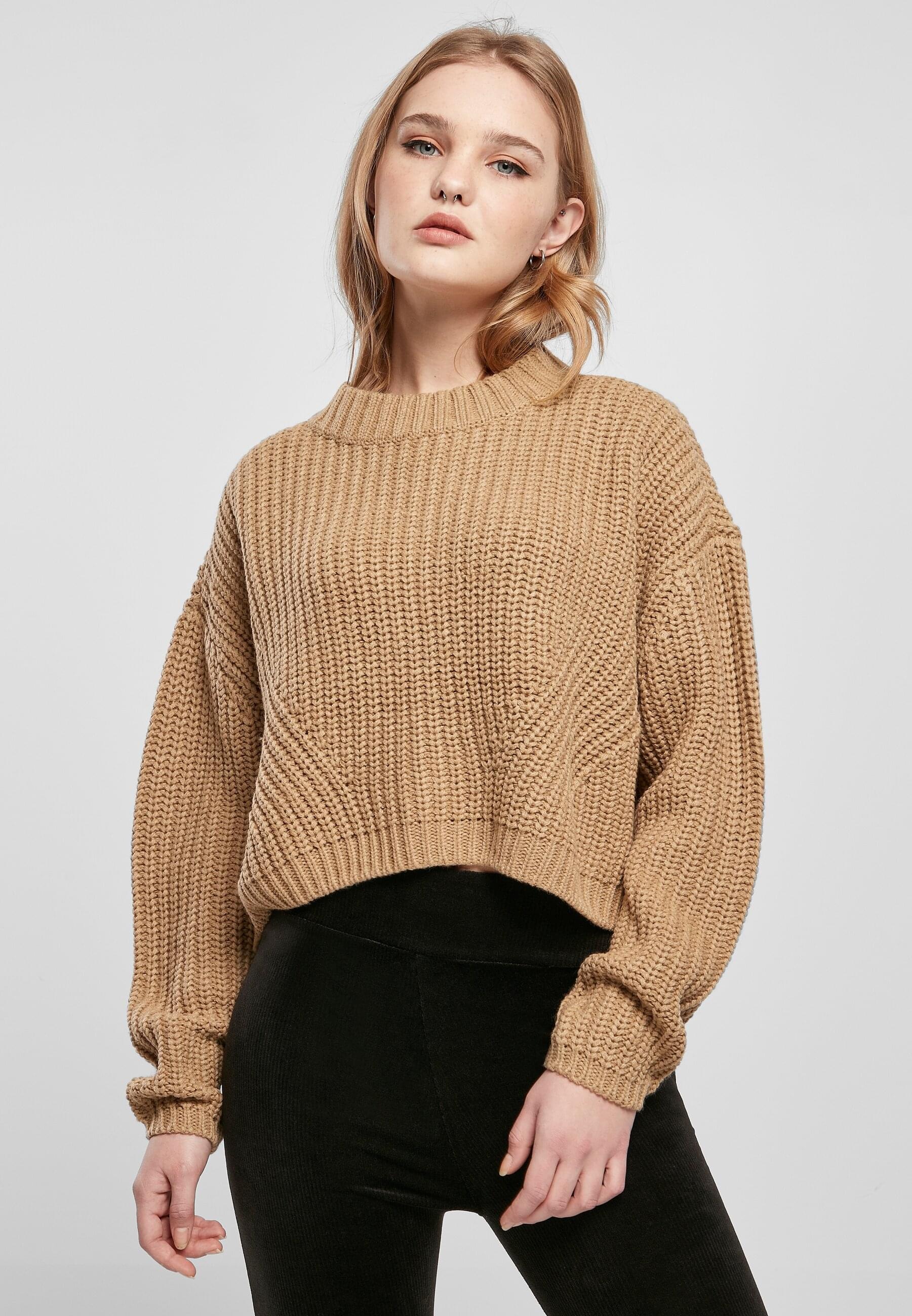 URBAN CLASSICS Rundhalspullover »Urban Classics Damen Ladies Wide Oversize Sweater«, (1 tlg.)