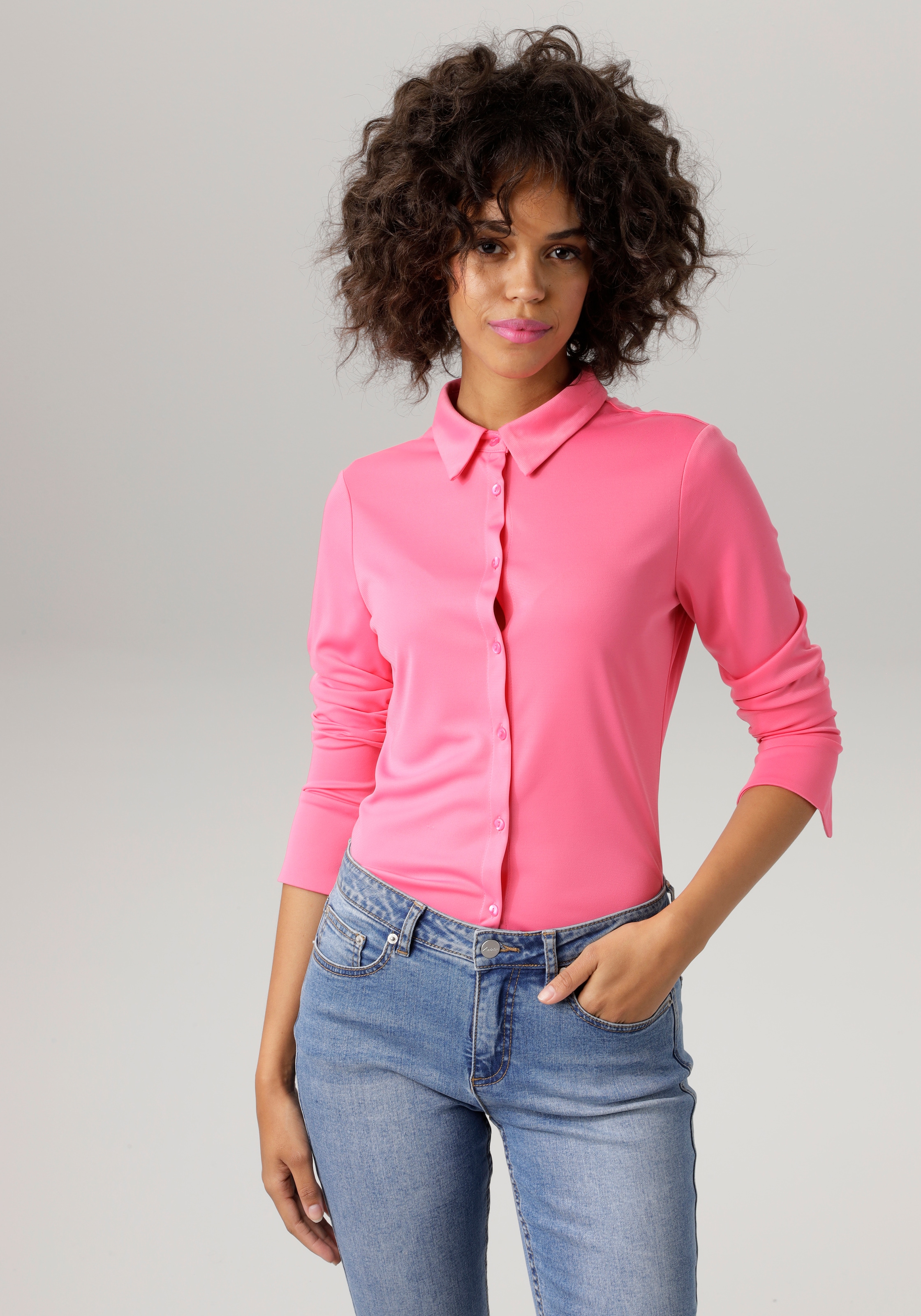 strukturierter bestellen Jersey-Crepé-Qualität in Hemdbluse, CASUAL | BAUR für Aniston