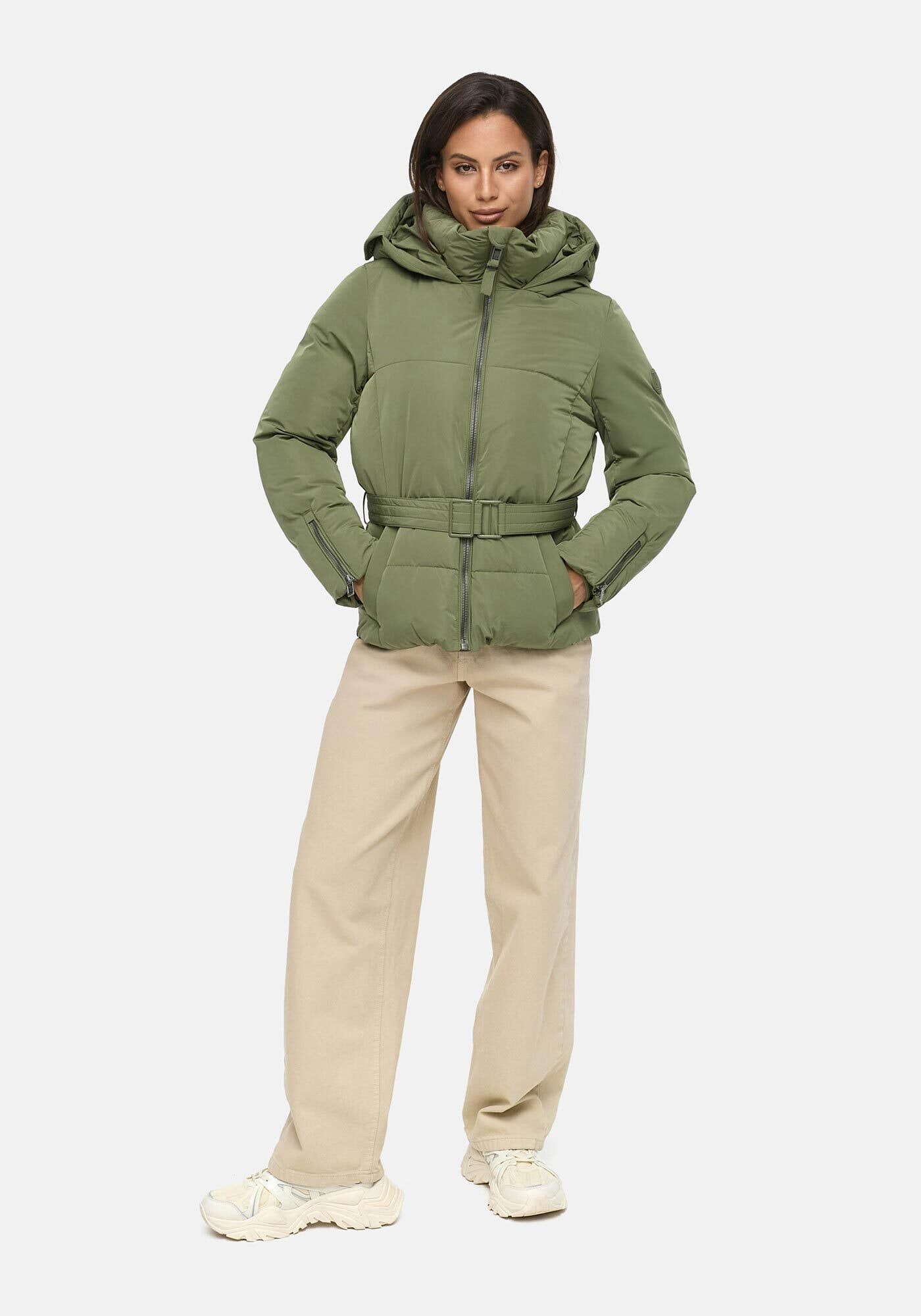 Marikoo Winterjacke »Aleynaa«, Winterjacke mit Taillengürtel