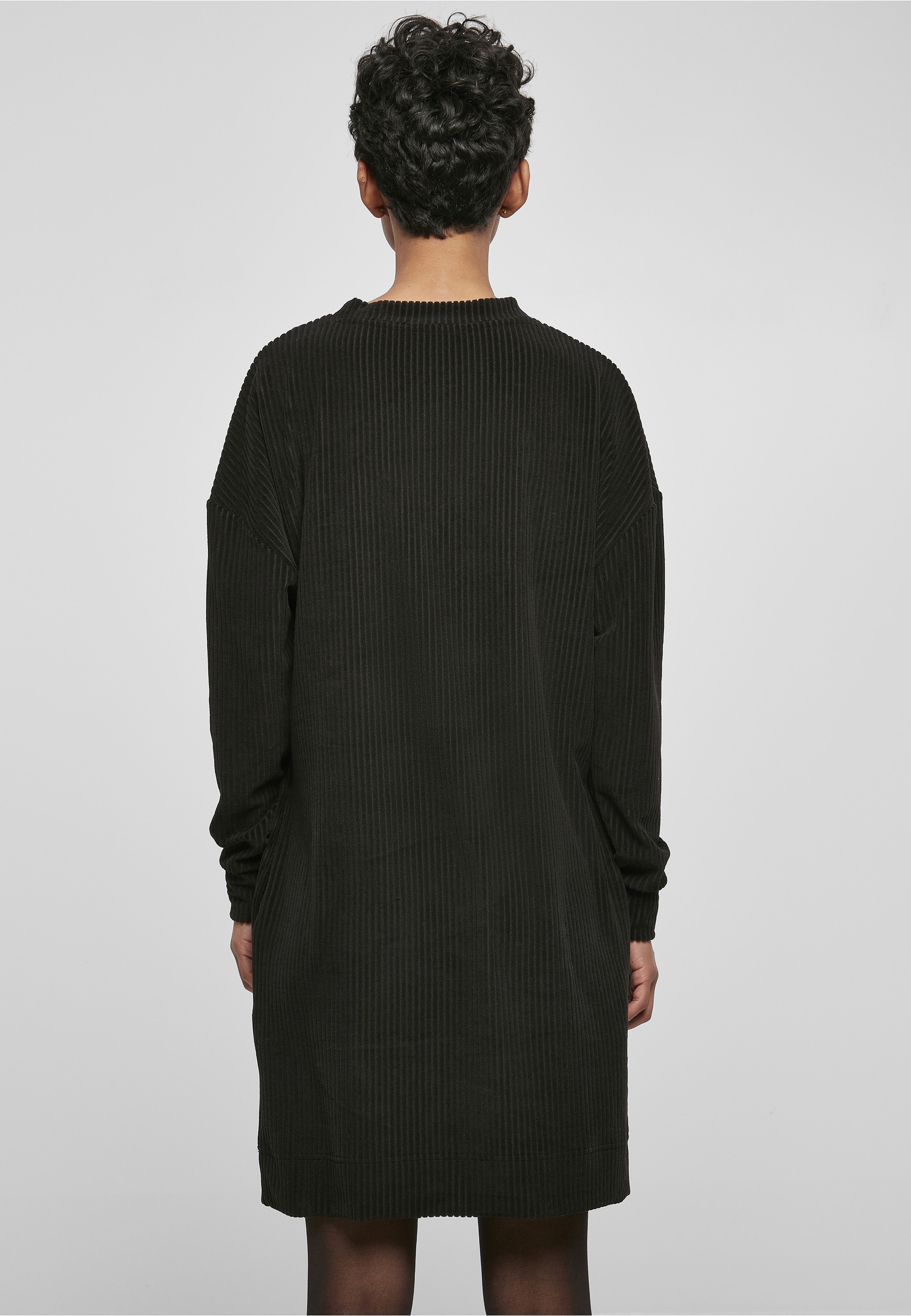 URBAN CLASSICS Shirtkleid »Urban Classics Damen Ladies Velvet Rib Crew Dress« 1 Stk. tlg.