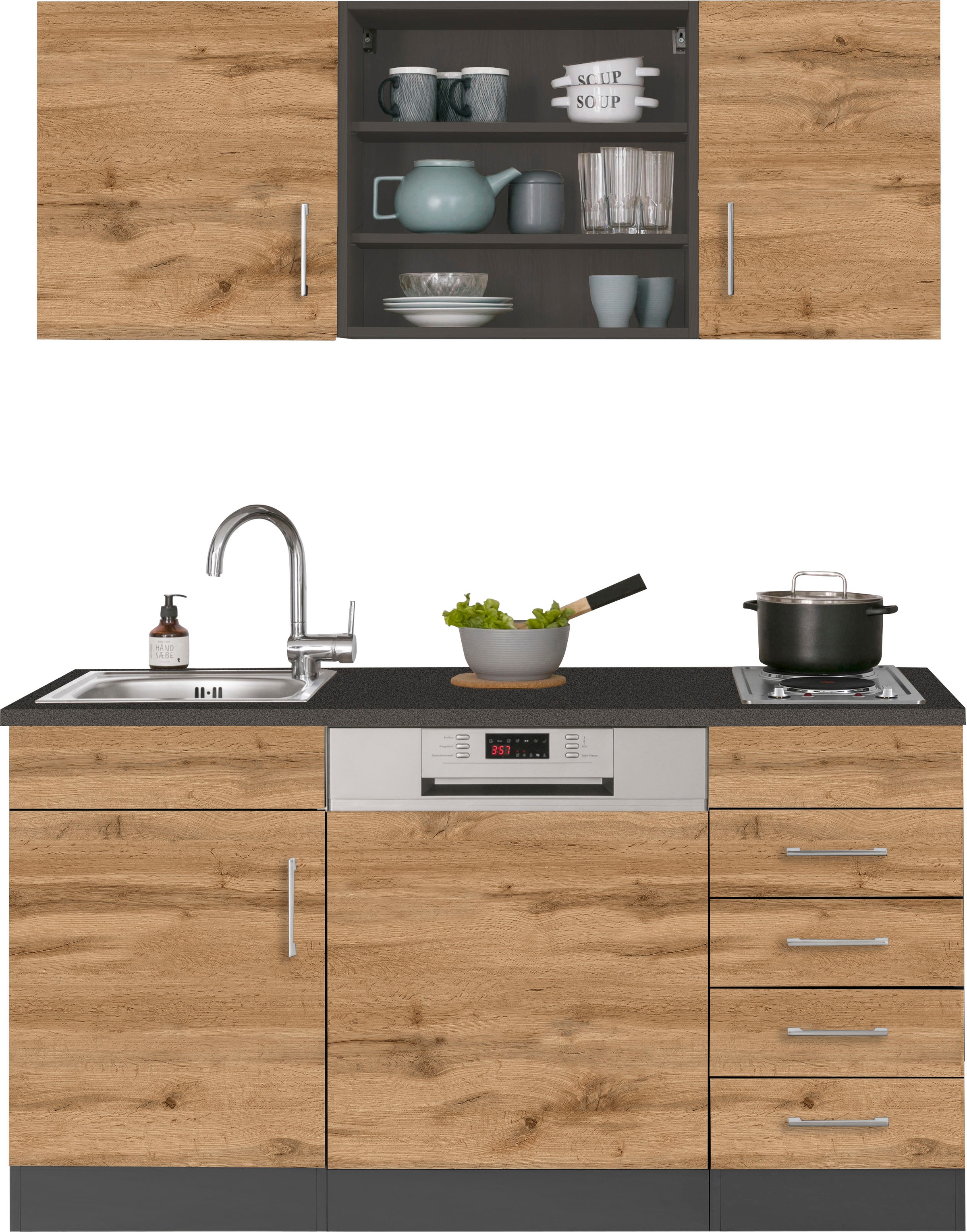 HELD MÖBEL Pantryküche "Mali", Breite 150 cm, mit E-Geräten günstig online kaufen