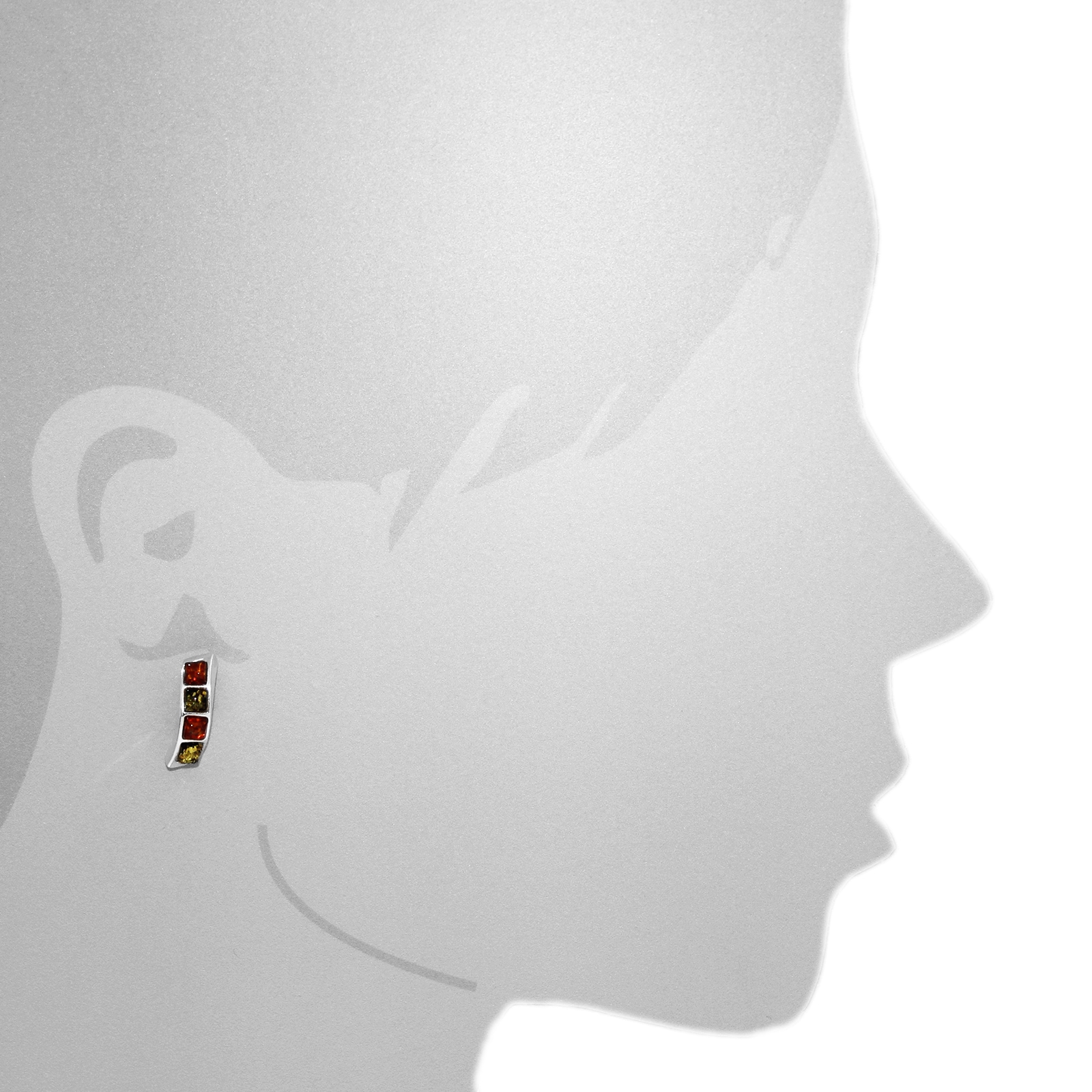 OSTSEE-SCHMUCK Paar Ohrstecker »- Amaya - Silber 925/000 - Bernstein«