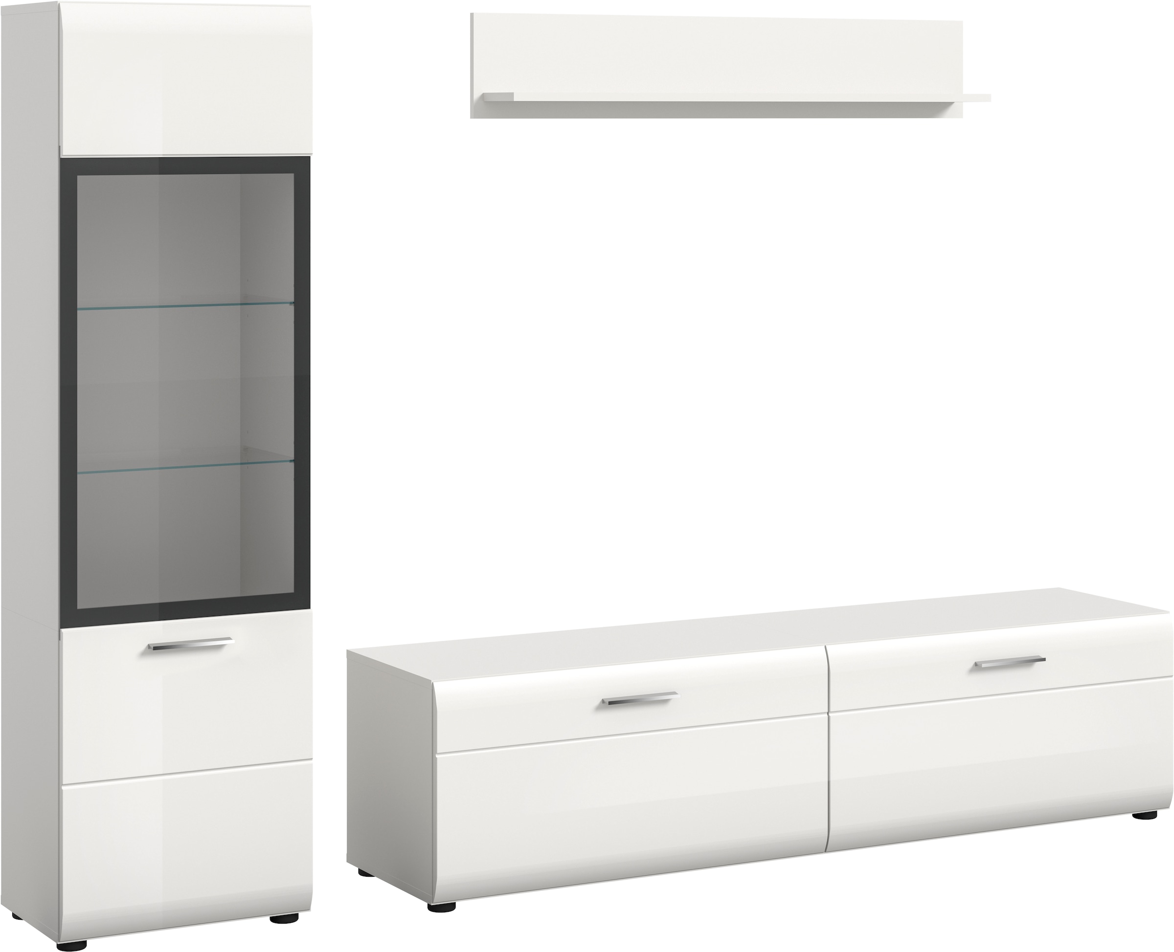 INOSIGN Wohnwand "FLORENZ, 3-teilige Wohn-Kombination, hochwertige MDF-Fron günstig online kaufen