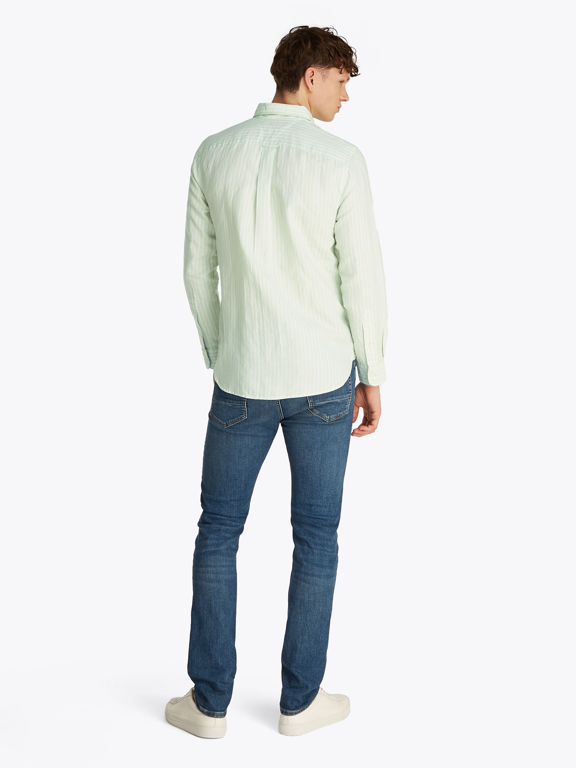 Tommy Hilfiger Langarmhemd »LINEN BLEND BOLD STRIPE«, mit feinen Streifen