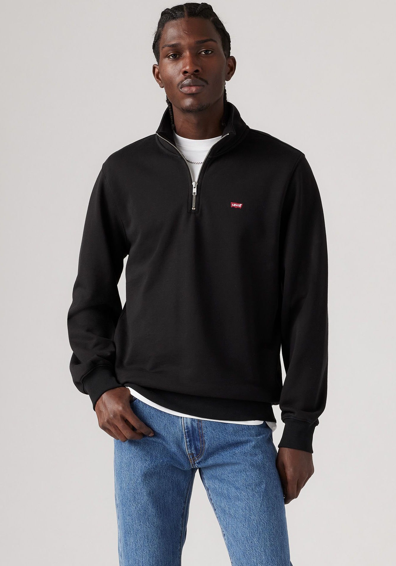 Levis "ORIGINAL HM 1/4 ZIP", mit Troyer-Kragen und Logo-Stickerei günstig online kaufen