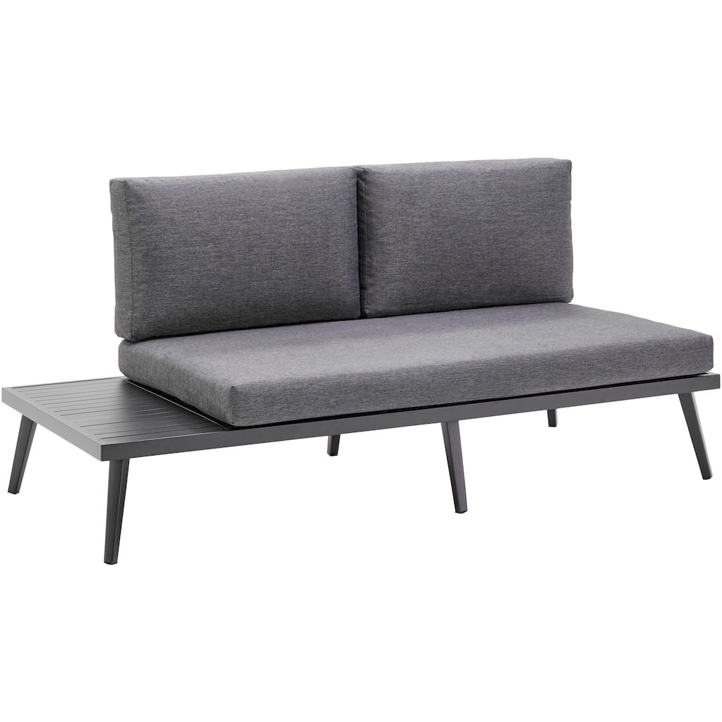 KONIFERA Gartenlounge-Set »Denver«, (Set, 14 tlg., 2x 2er Sofa mit Ablae, 1x Ecke, 1x Sessel, 1x Tisch 85x85x39,5cm), Aluminium, inkl. Auflagen, individuell stellbar, 6 Personen