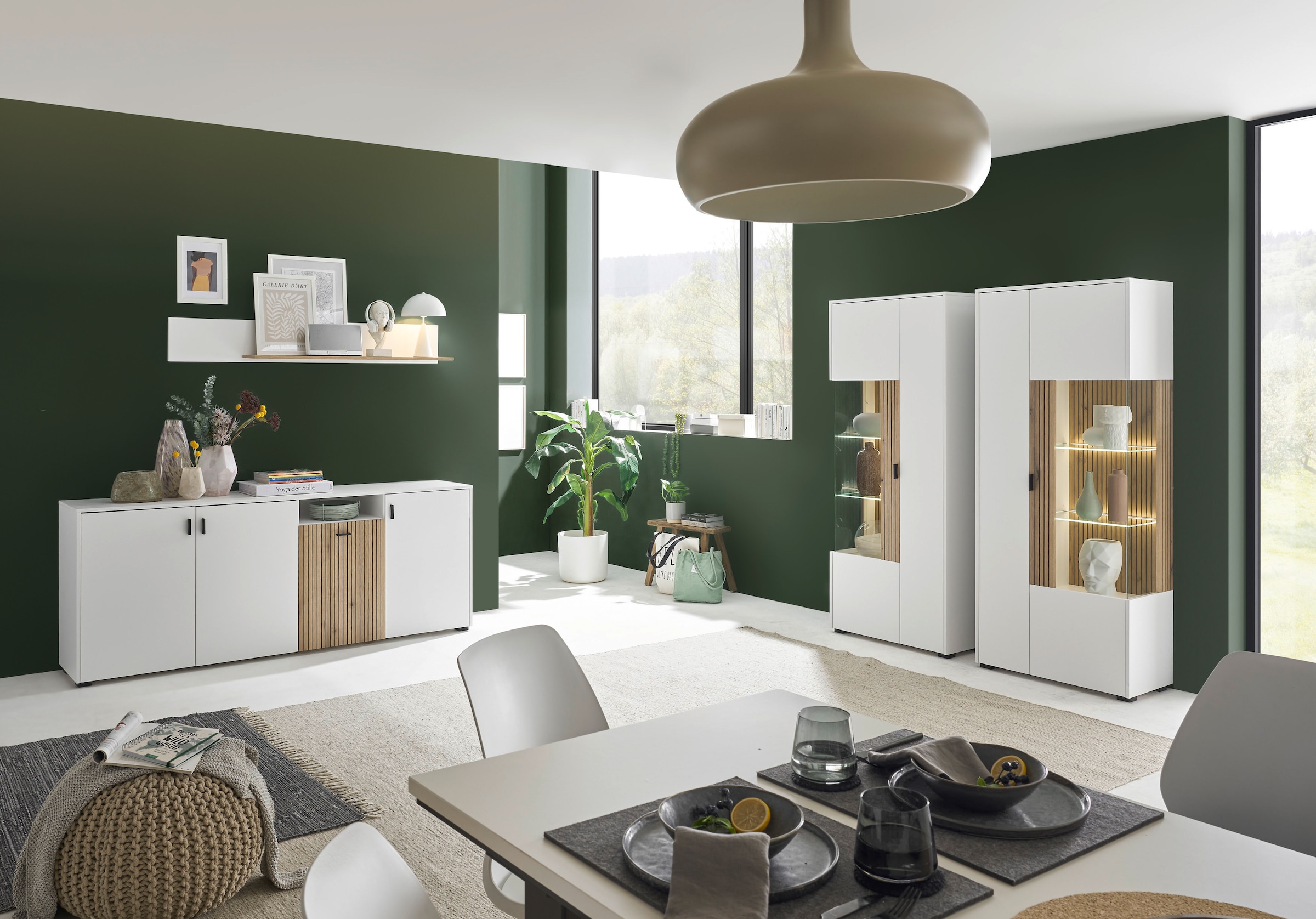 INOSIGN Sideboard »Hudson«, in moderner Trendfarbe, Griffe aus Metall (Schwarz), Breite 200 cm