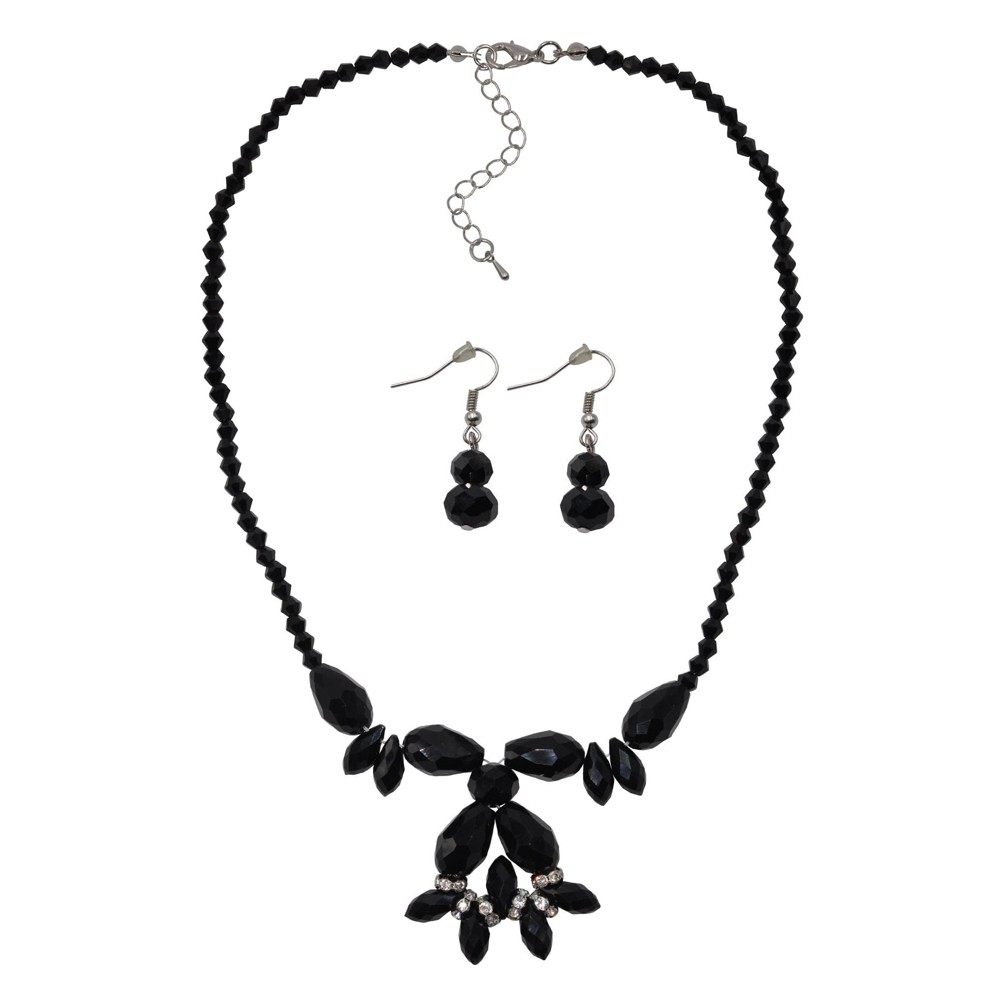 Steuer Paar Ohrhänger "Messing geschwärzt Glasstein Schwarz" günstig online kaufen