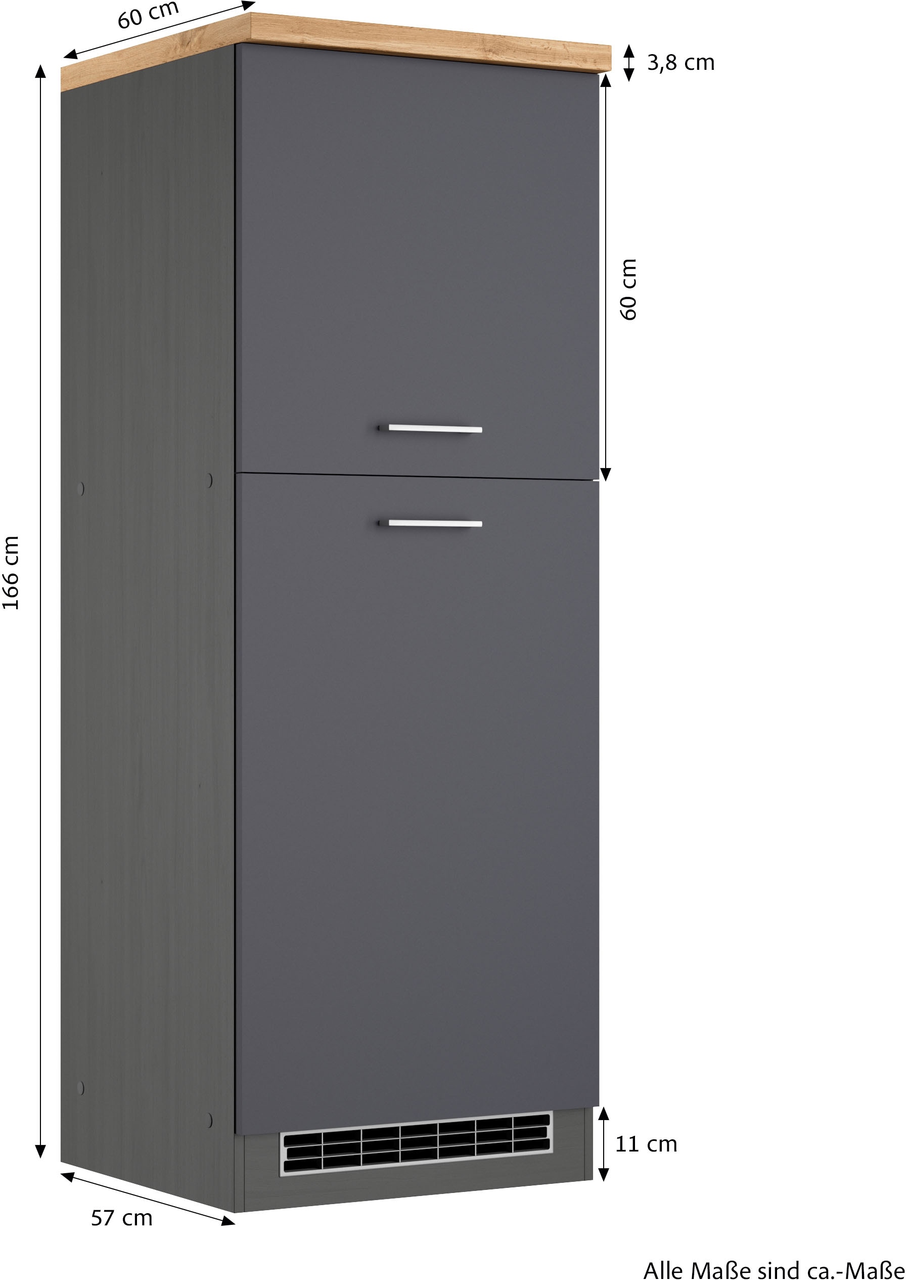 KOCHSTATION Kühlumbauschrank »KS-Milan«, Kühlschrankumbau 60 cm, matte oder hochglänzende Fronten