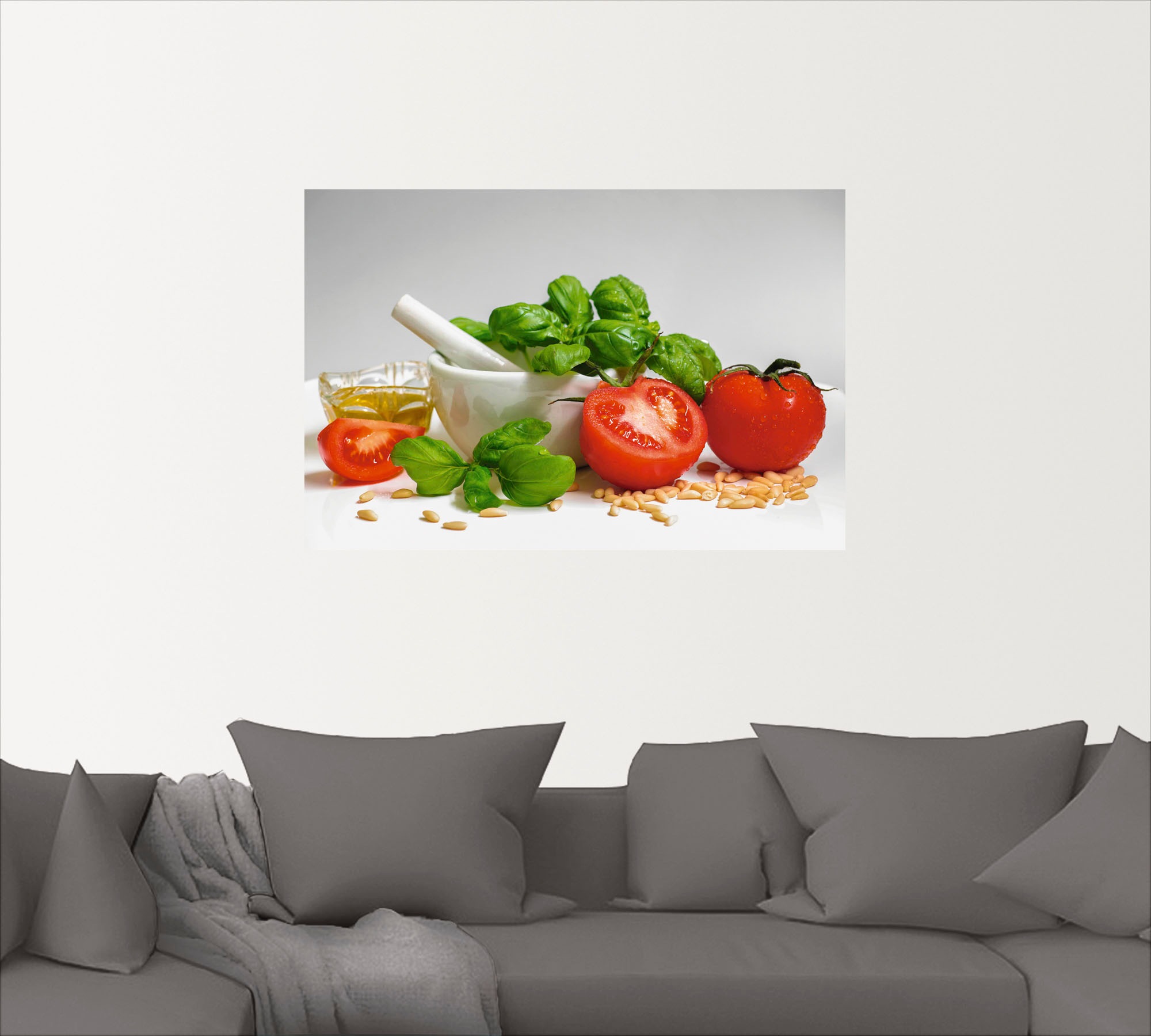 Artland Wandbild »Bereit für Pesto«, Lebensmittel, (1 St.), als Leinwandbild, Poster, Wandaufkleber in verschied. Größen