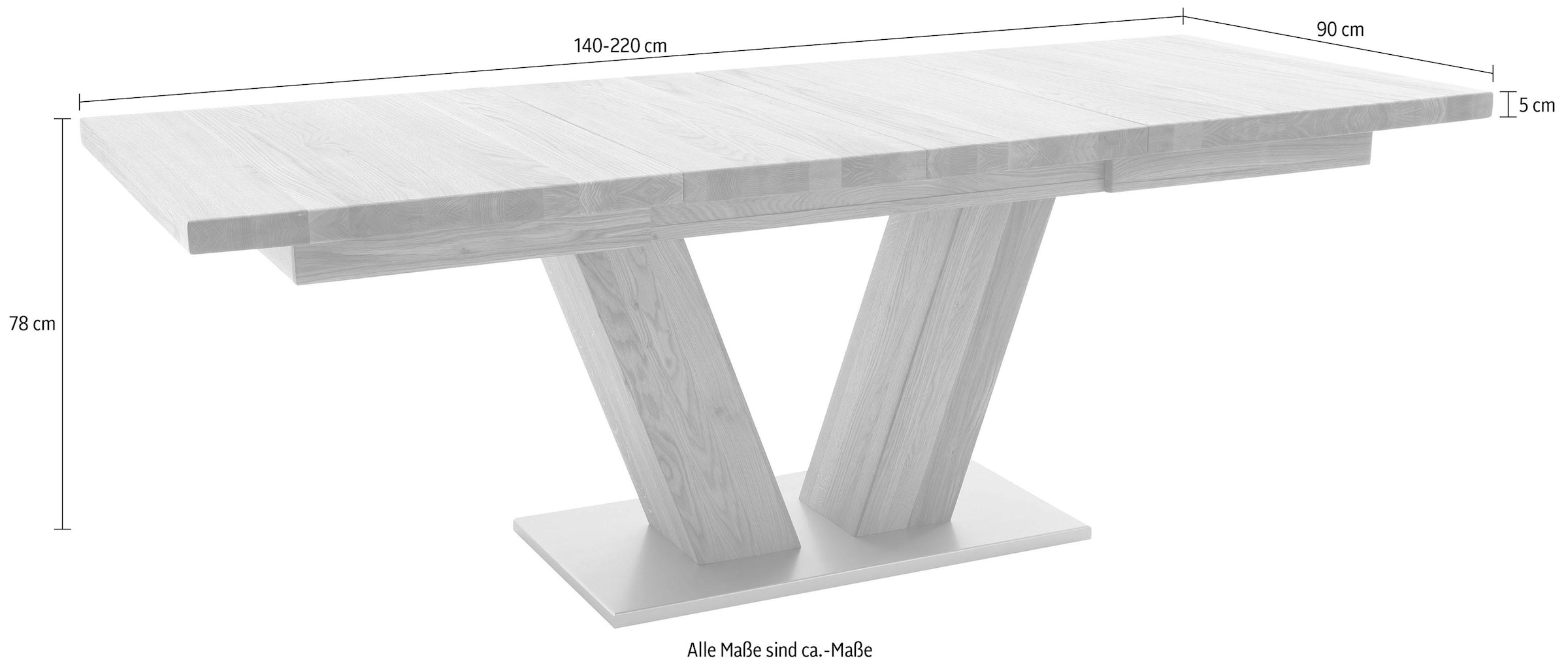 MCA furniture Esstisch »Managua A«, Esstisch Massivholz ausziehbar