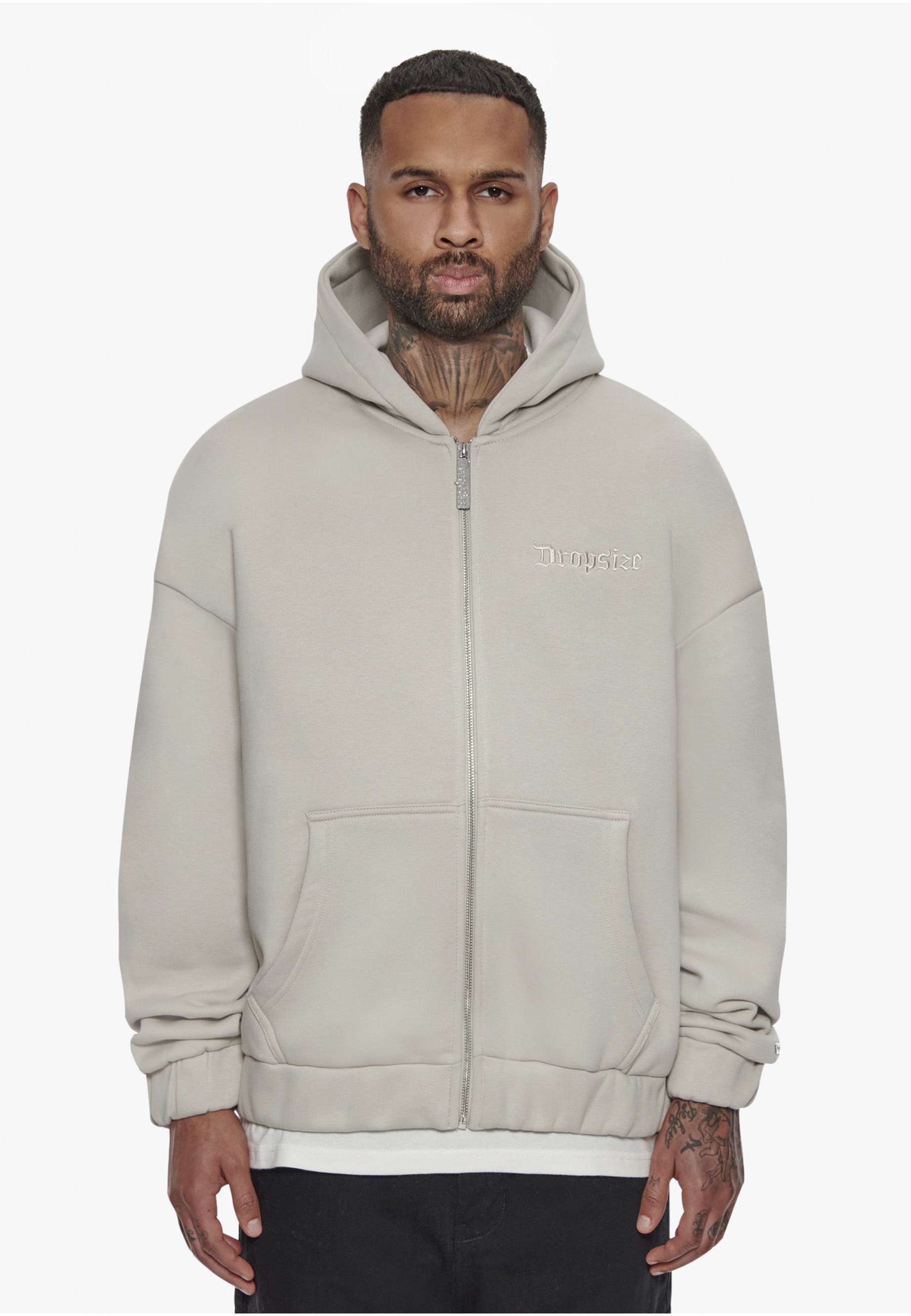 Dropsize Kapuzensweatshirt »Dropsize Herren Super Heavy Oversize Blank Zip Hoodie«, 1
