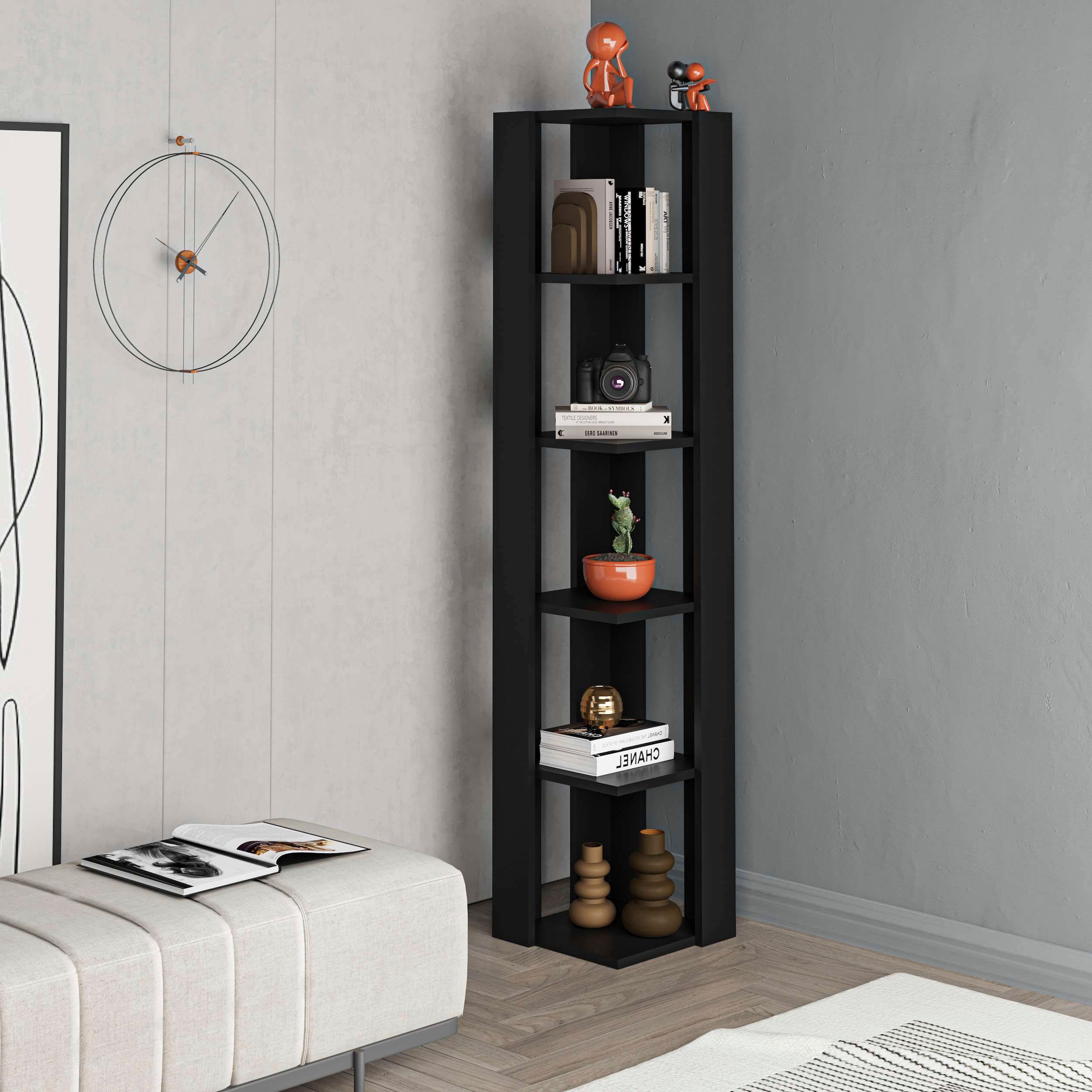 Decortie Eckregal »Nati Eckregal«, (Packung), Leichte Montage, Lagerung, Platzsparend