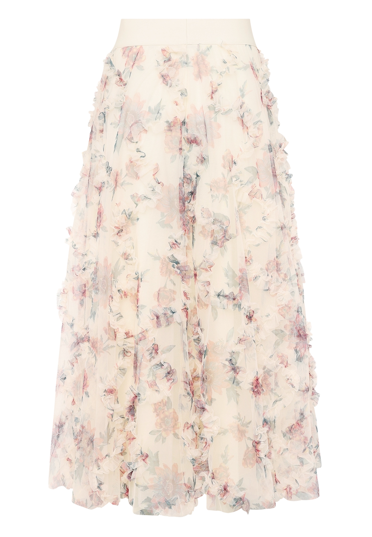 Zero Midirock »Damen mit Blumenprint« Raffungen