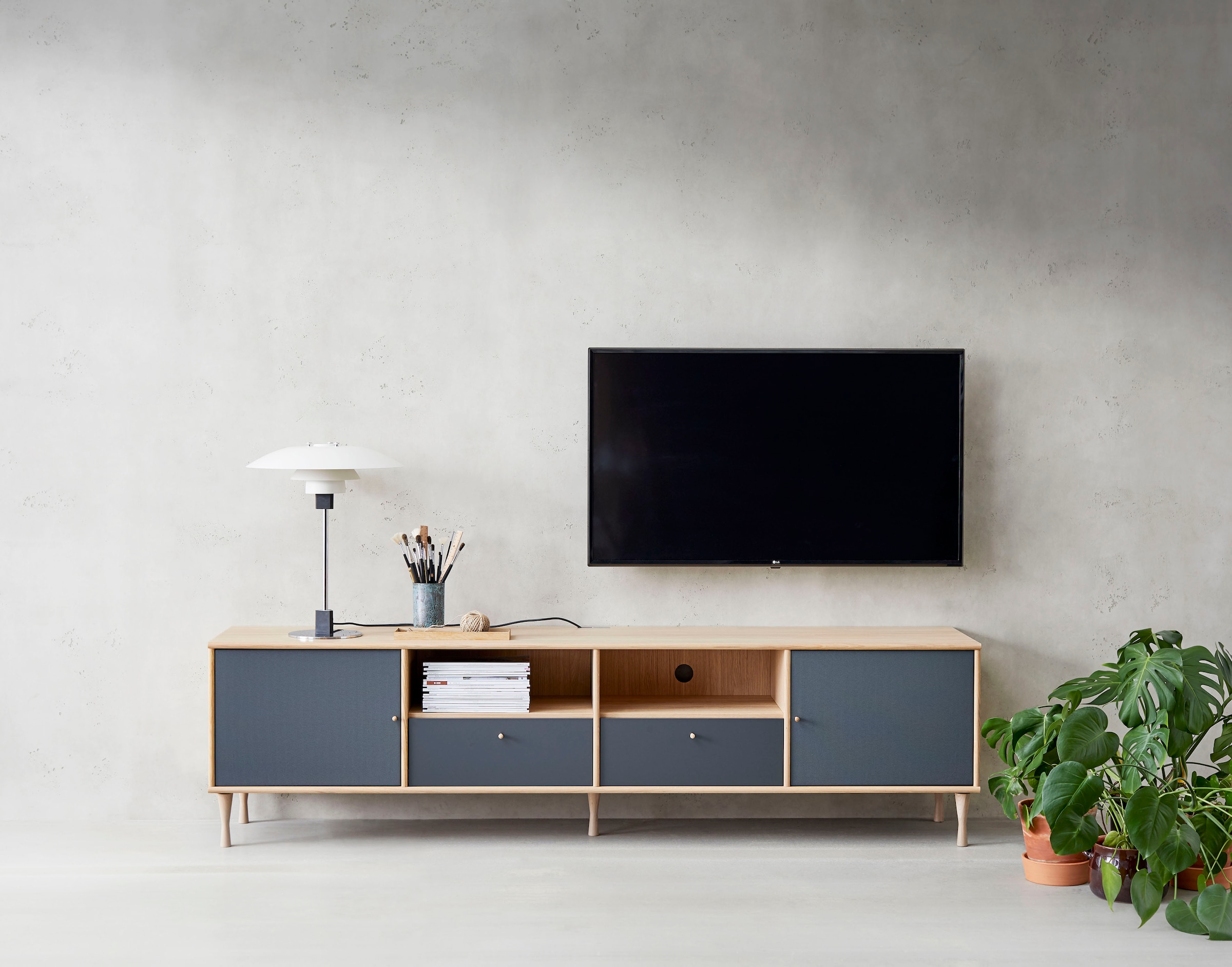 Hammel Furniture TV-Board »Mistral Fernsehschrank, Medienmöbel, Hängend«, mit Schubladen/Türen mit Akustikstoff, Lowboard, B: 214,9 cm