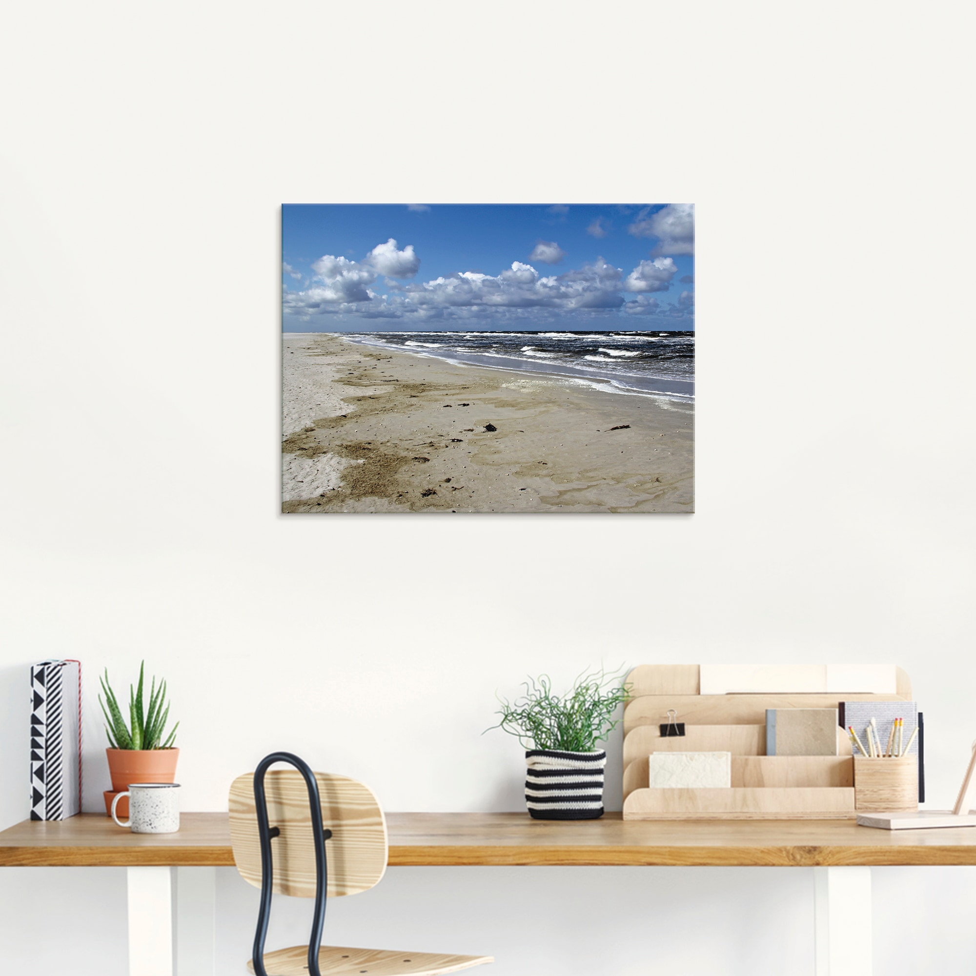 Artland Glasbild »Nordsee - Urlaubsfeeling pur«, Strand, (1 St.), in verschiedenen Größen