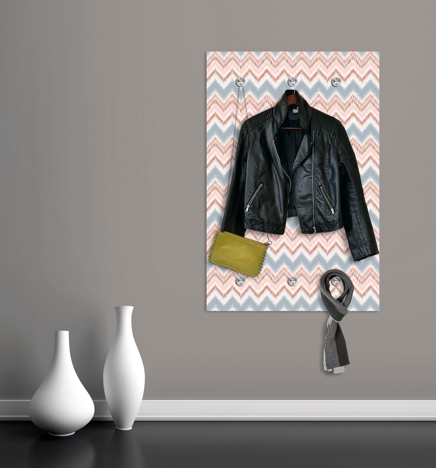 queence Garderobenleiste "Streifen" mit 6 Haken, 80 x 120 cm günstig online kaufen