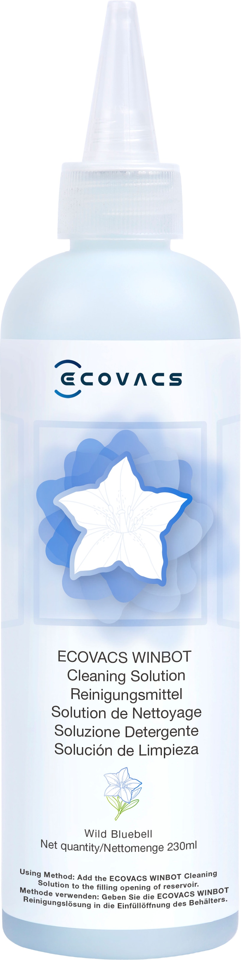 ECOVACS Fensterputzroboter »WINBOT Mini 2, inkl. Reinungslösung 230ml« 50ml Wassertank, Bürsten an allen Ecken, 3,5m Kabel