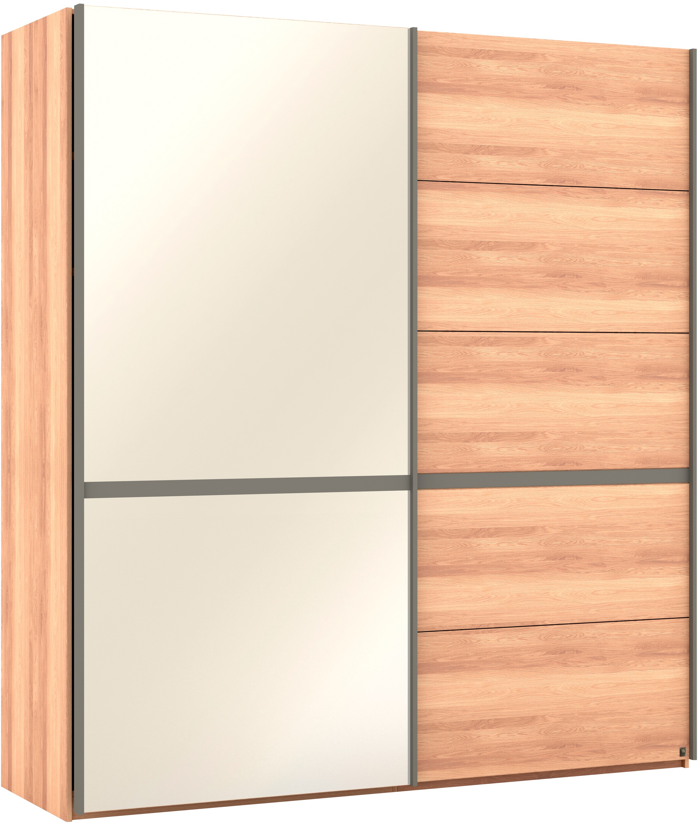 Musterring Schwebetürenschrank »Sorrent, Kleiderschrank, Schrank, Schiebetüren«, (Teilmassiv Eiche, MADE IN GERMANY), Türen in Eiche massiv mit Kassetten-Optik, verschiedene Maße verfügbar